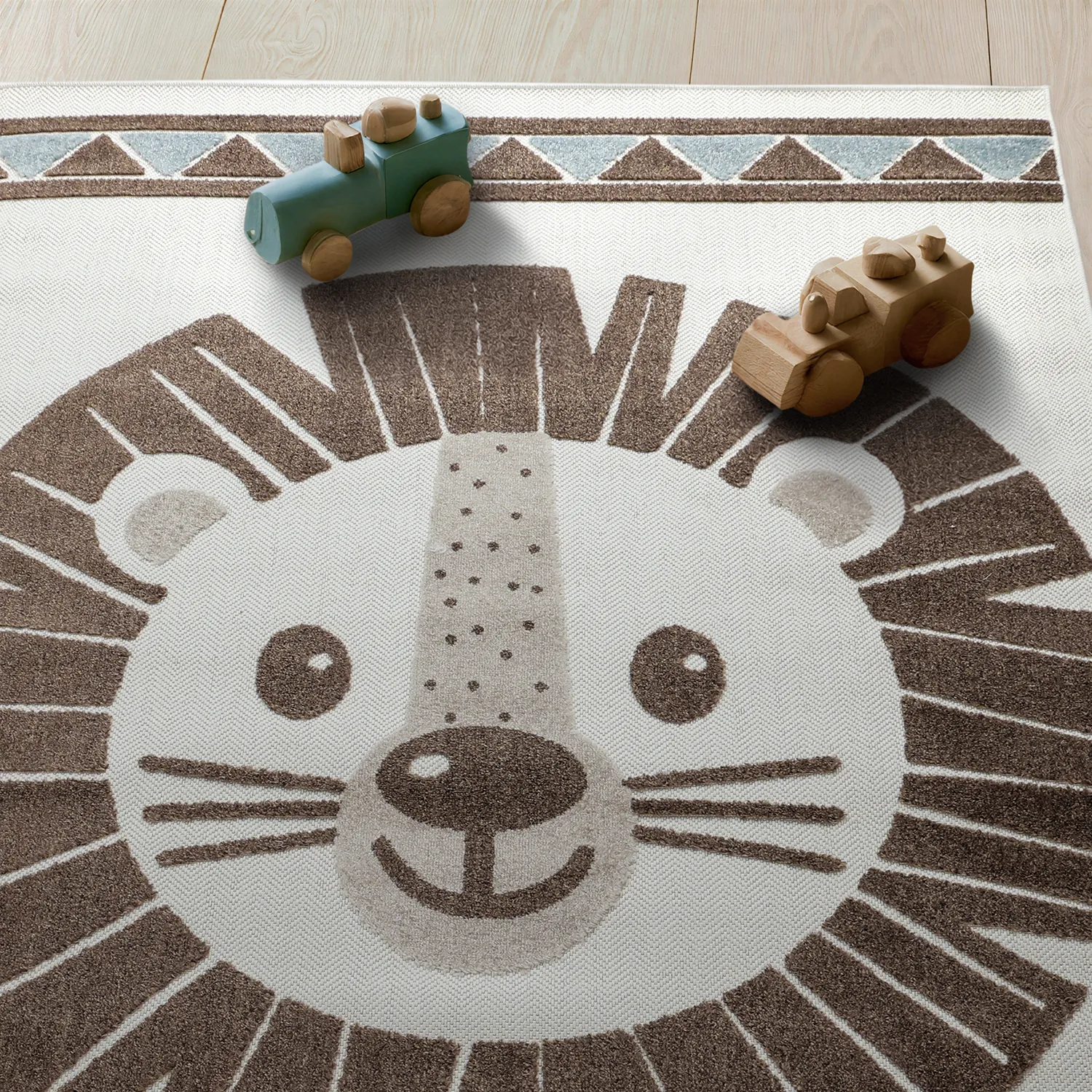 Alfombra Infantil - Kind Lion (crema/azul)