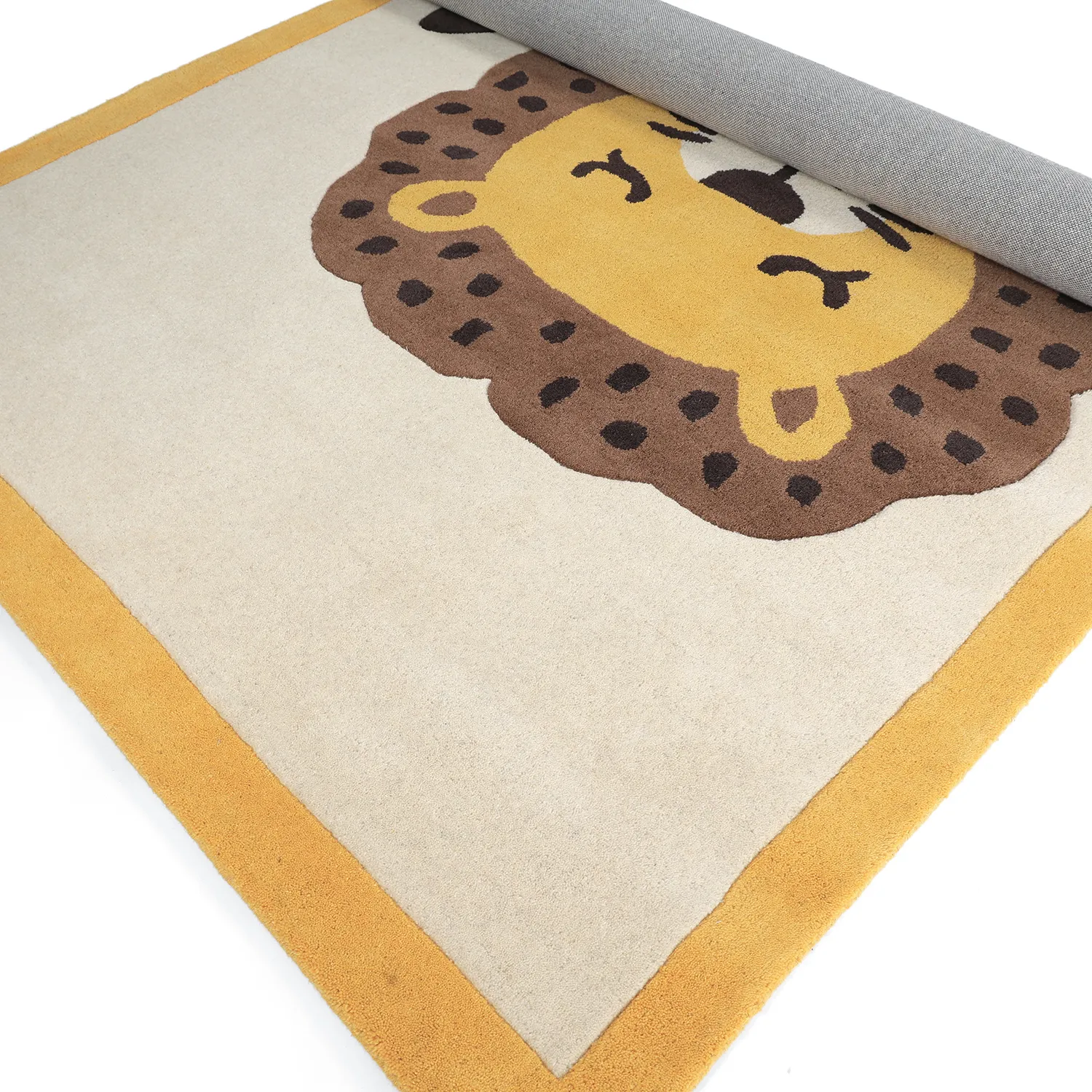 Alfombra Infantil - Lion Hand Tufted Wool Premium (beige/multicolor)