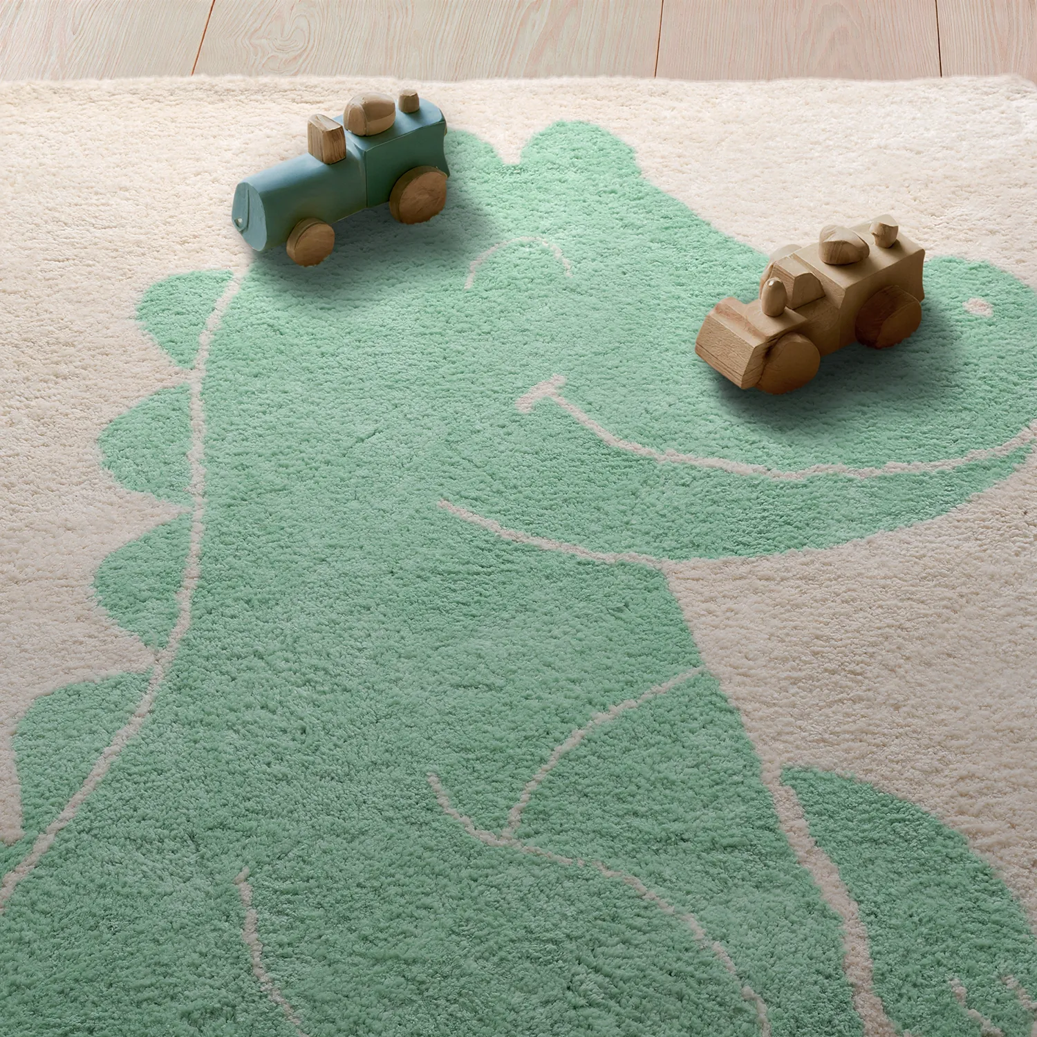 Alfombra Infantil - Soft Crocodile (crema/verde)