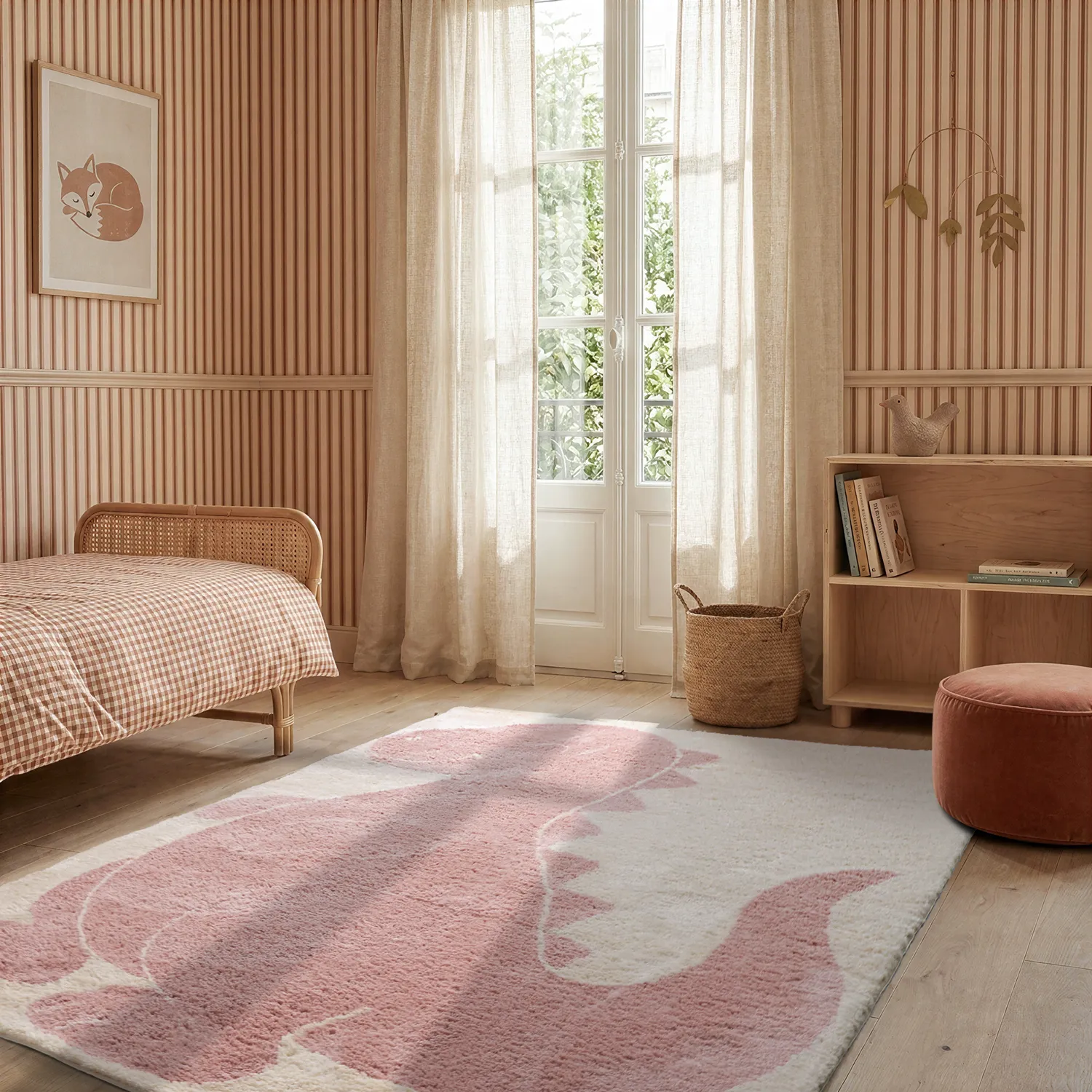 Alfombra Infantil - Soft Dino (crema/rosa)
