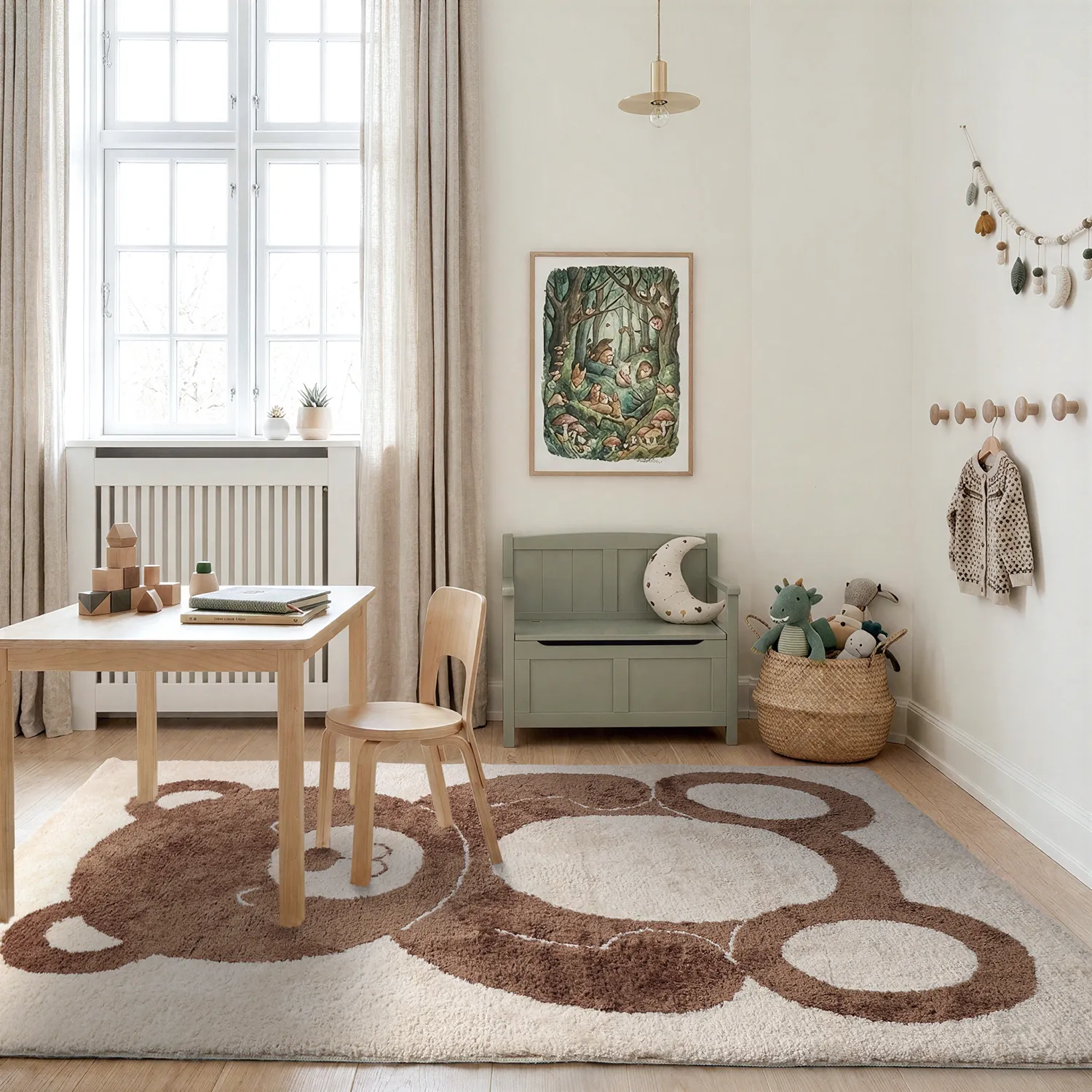 Alfombra Infantil - Soft Teddybear (crema/marrón)