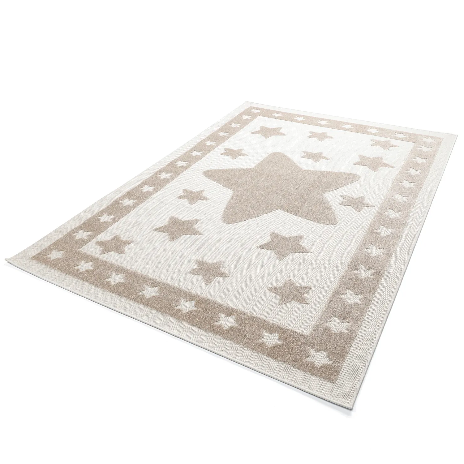 Alfombra Infantil - Star Frame (crema/marrón)