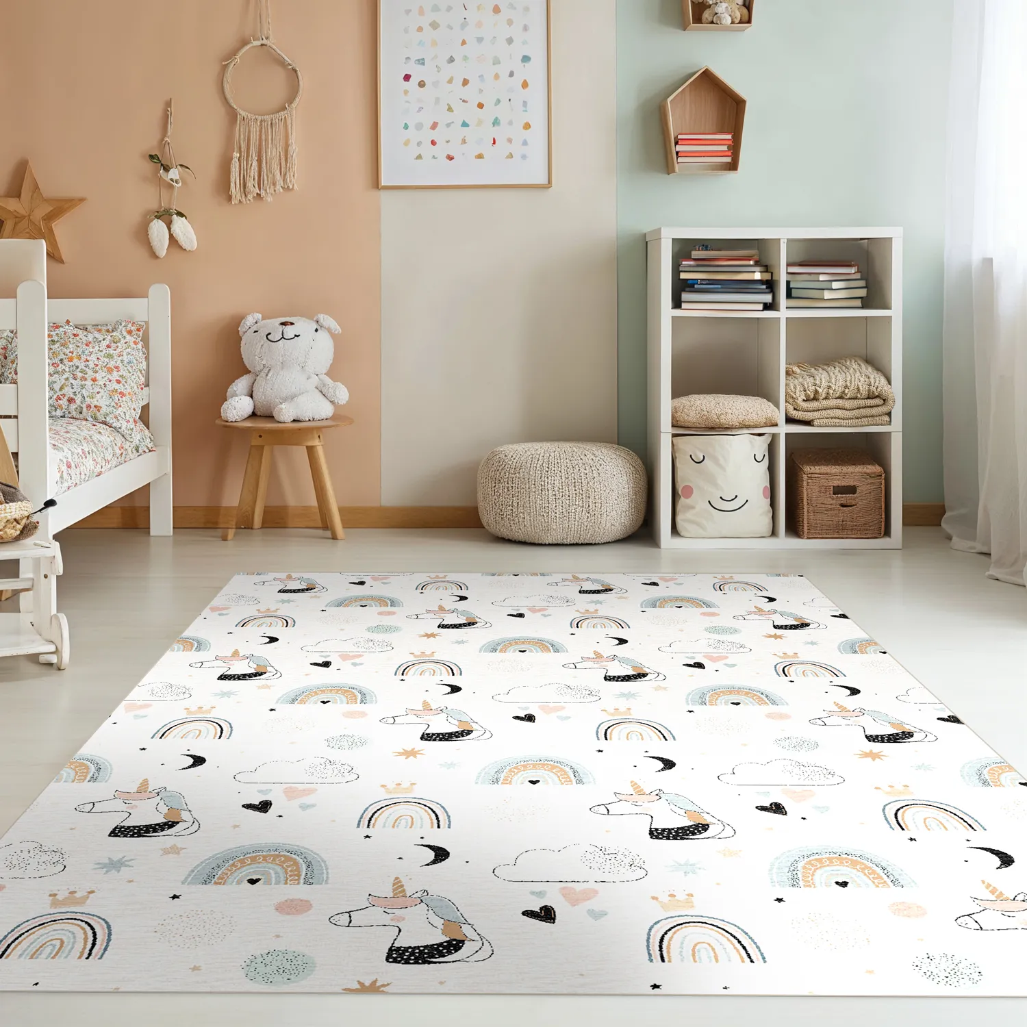 Alfombra infantil - Unicorn Rainbow (rosa)