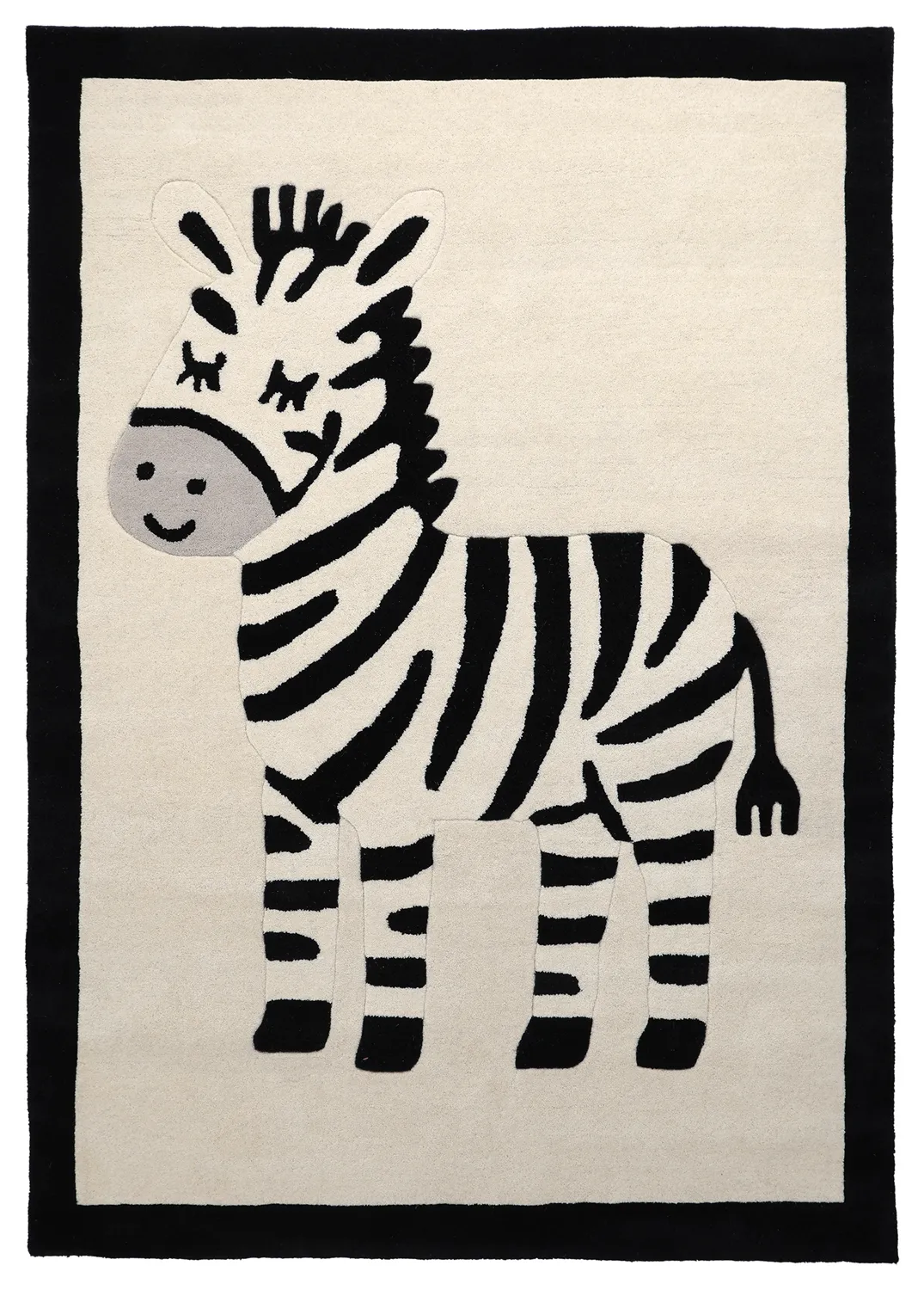 Alfombra Infantil - Zebra Hand Tufted Wool Premium (beige/negro)