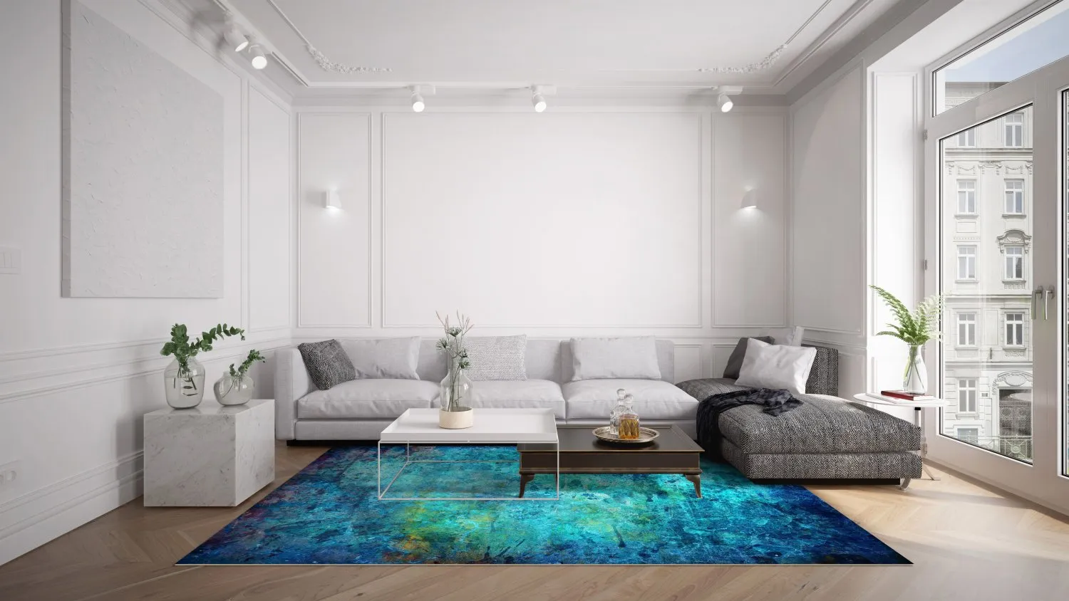 Alfombra Wilton - Pardos (azul)