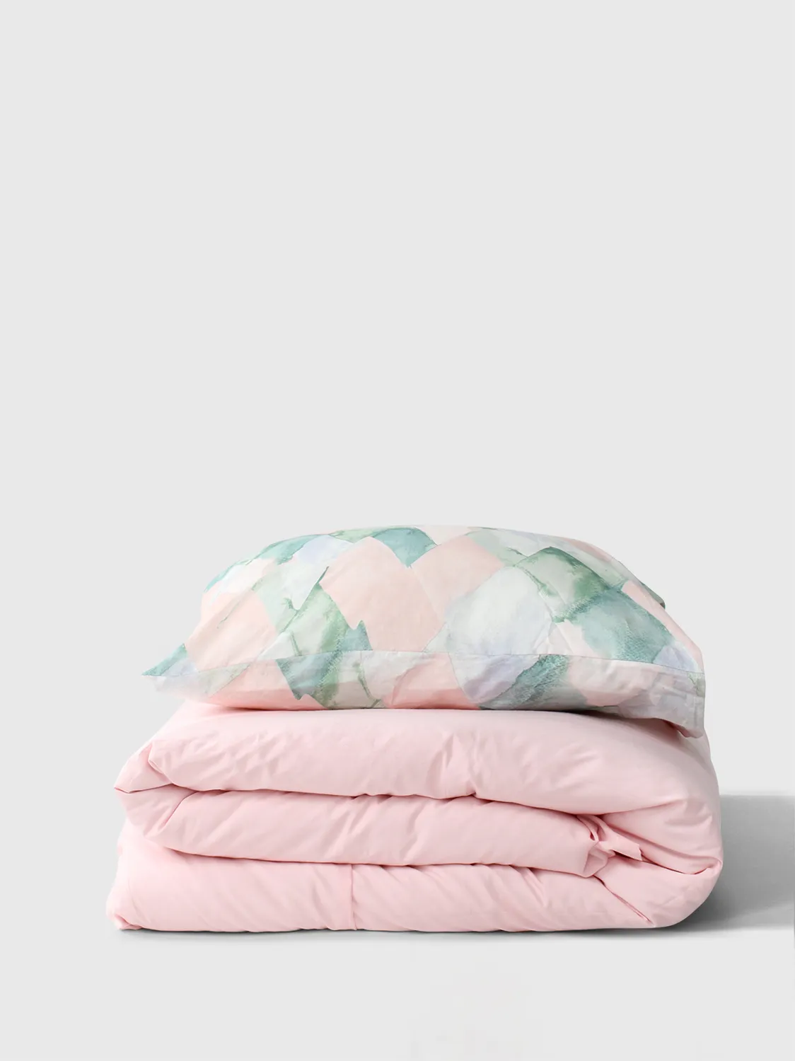 Juego de funda nórdica - Blanca (rosa/verde)