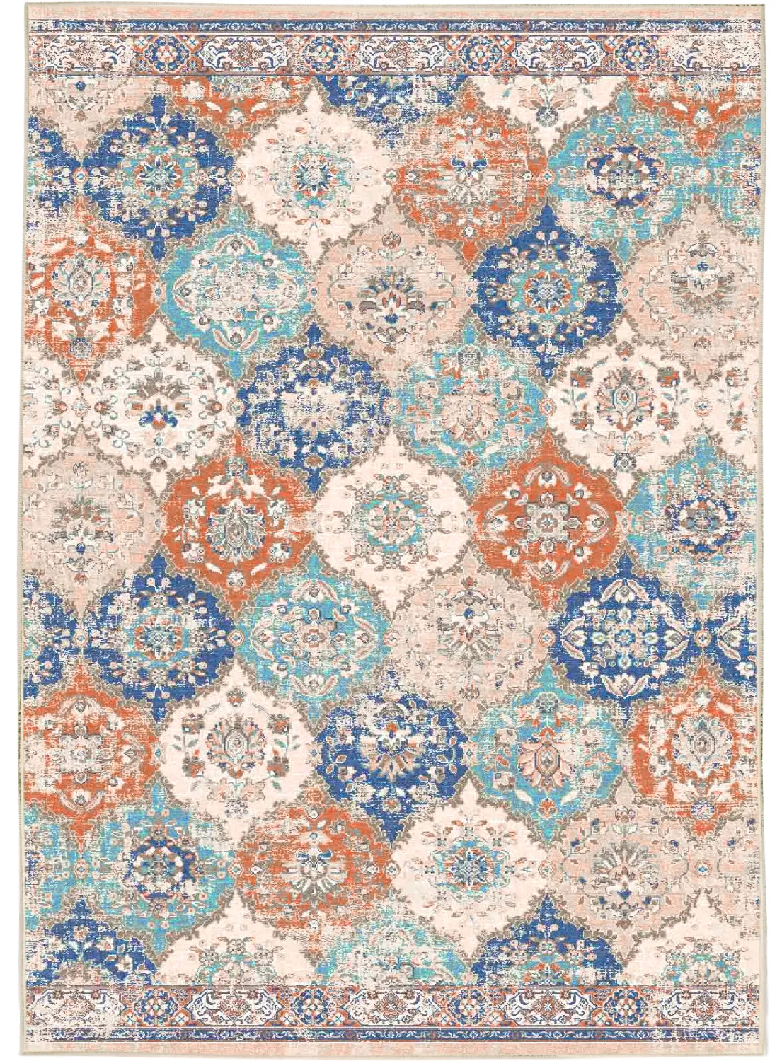 Alfombra Wilton - Bohemia (rosa/azul)