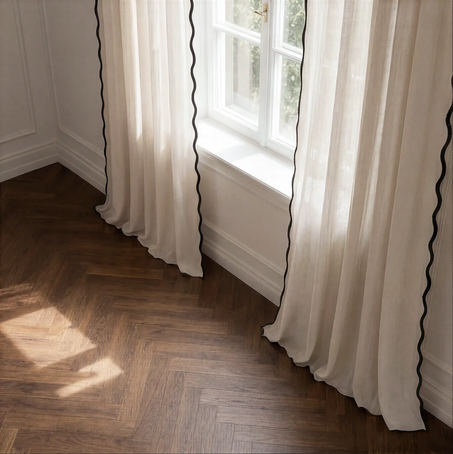 Cortinas (paquete de 2) - Cortinas de algodón Yrsa (beige claro)