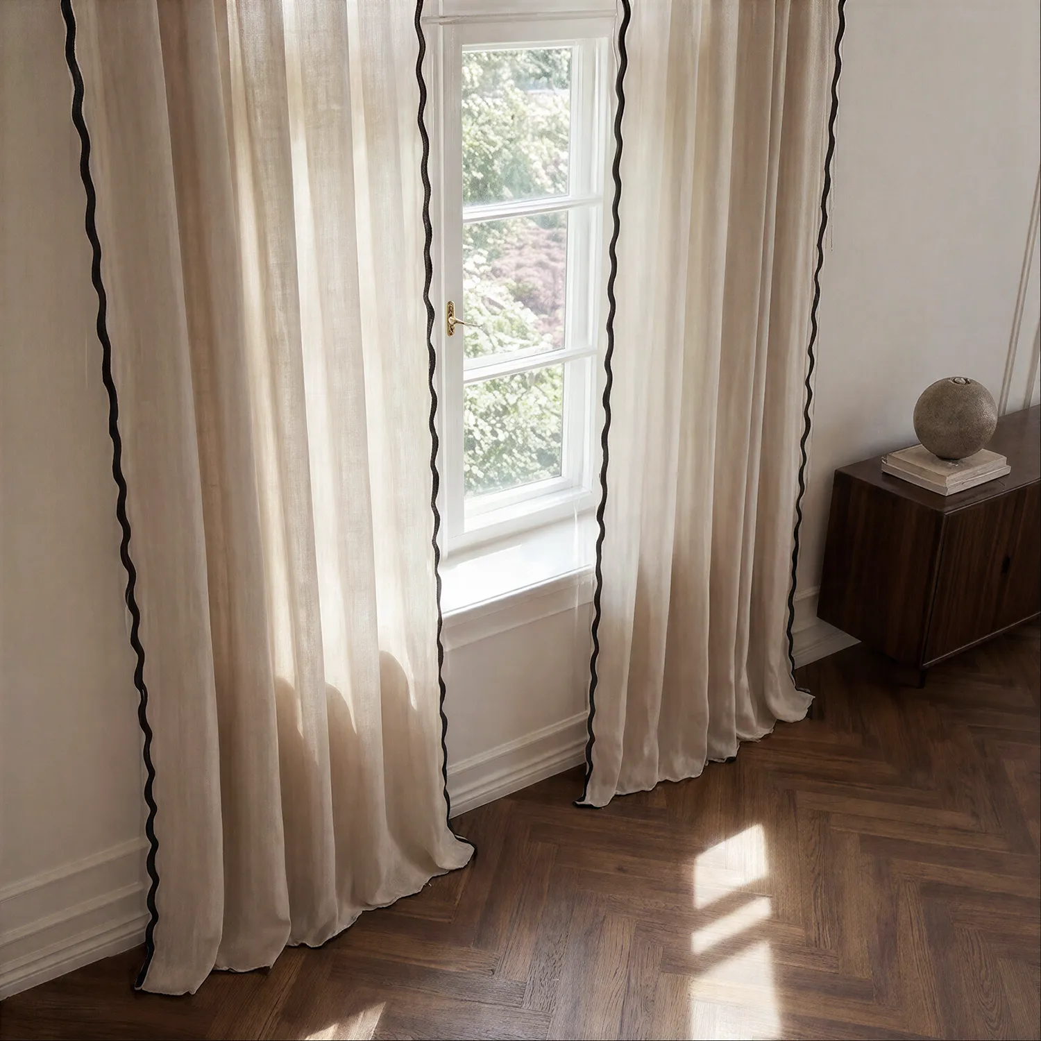Cortinas (paquete de 2) - Cortinas de algodón Yrsa (beige claro)