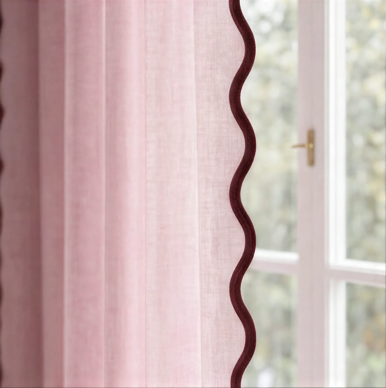 Cortinas (paquete de 2) - Cortinas de algodón Yrsa (rosa)