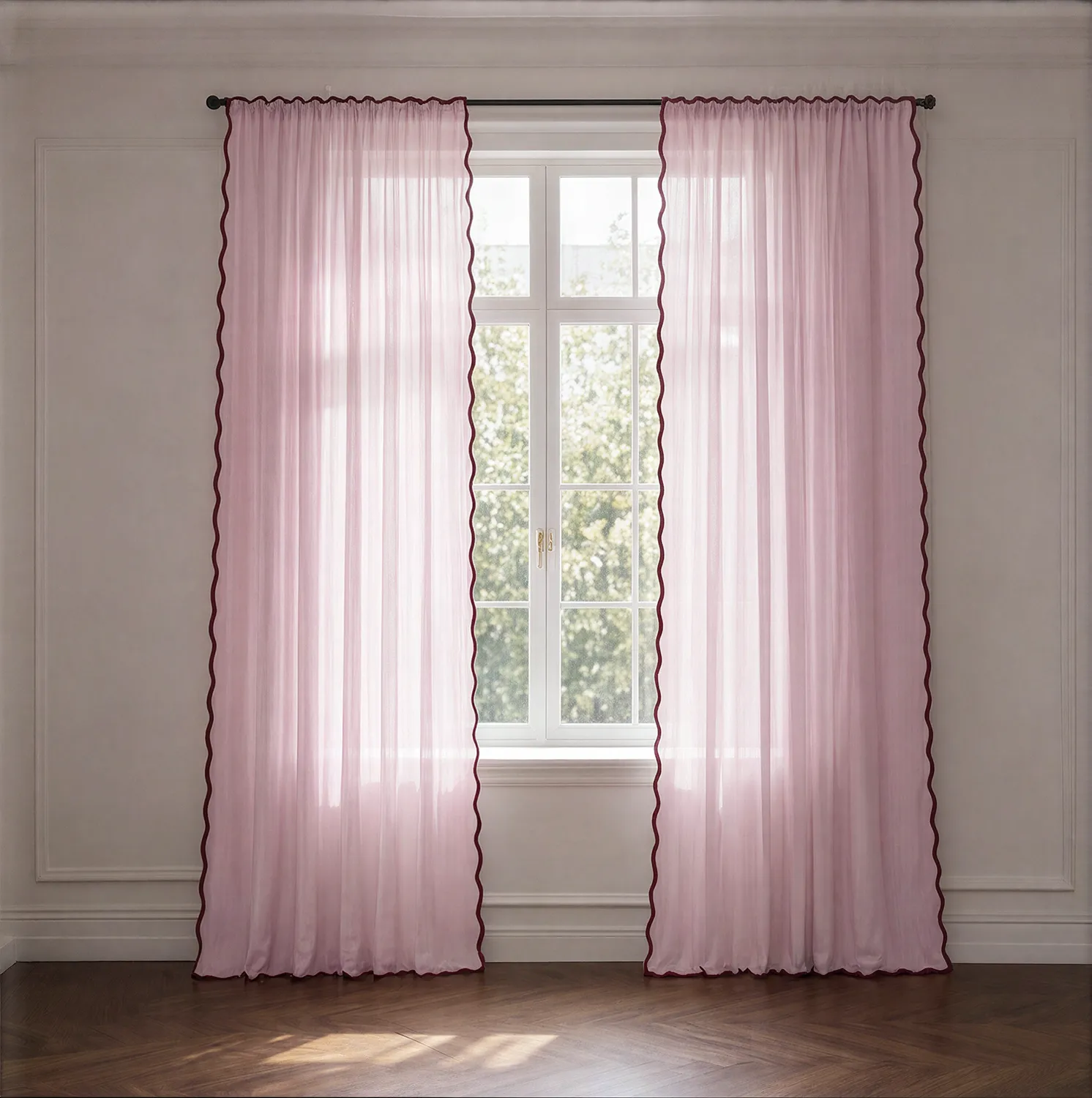 Cortinas (paquete de 2) - Cortinas de algodón Yrsa (rosa)