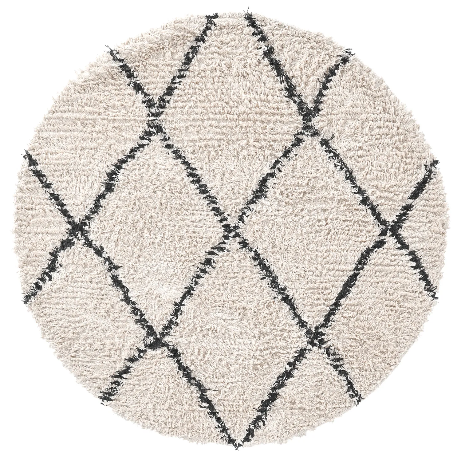 Alfombras redondeadas - Alcott Natural Cotton Shaggy (negro/blanco)
