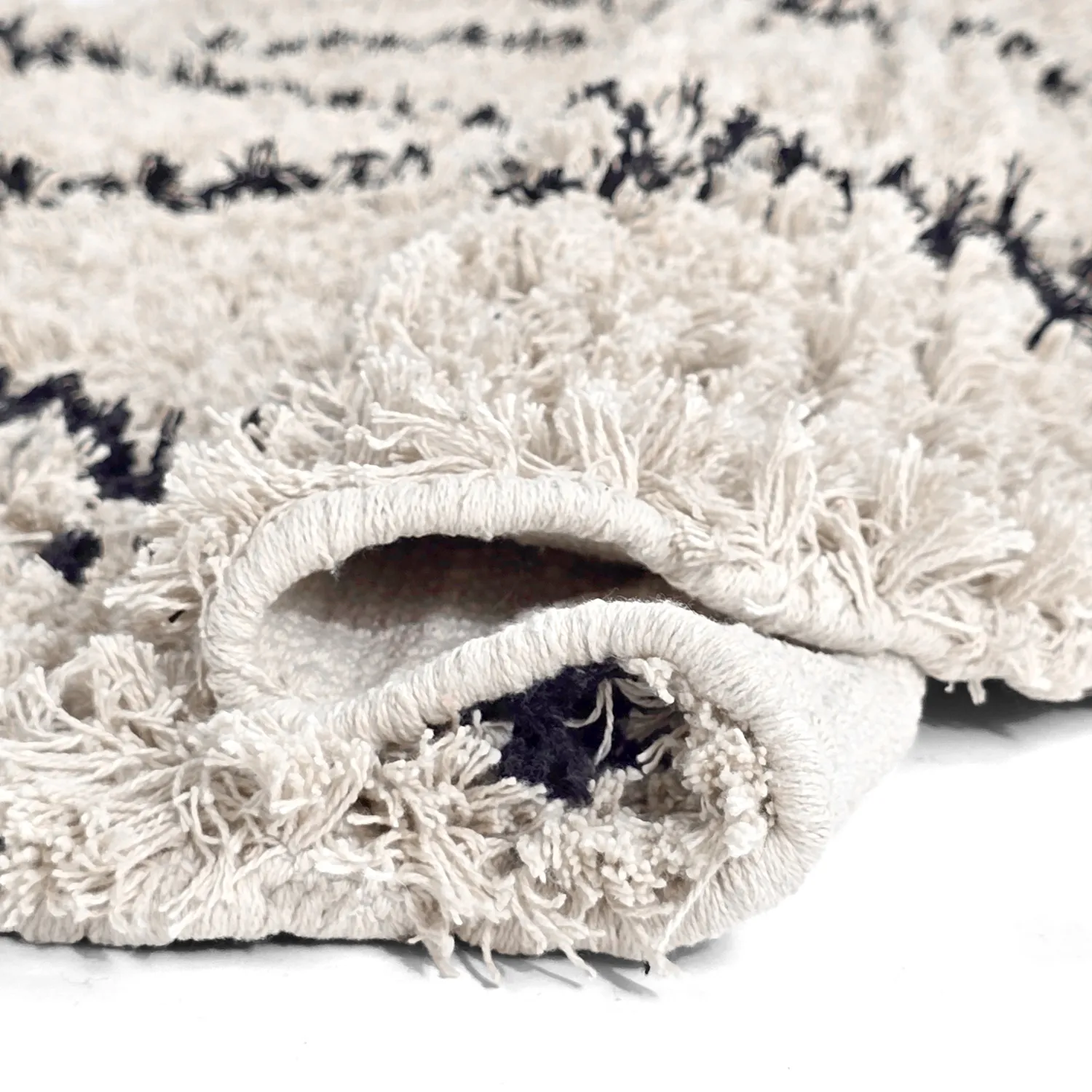 Alfombras redondeadas - Alcott Natural Cotton Shaggy (negro/blanco)