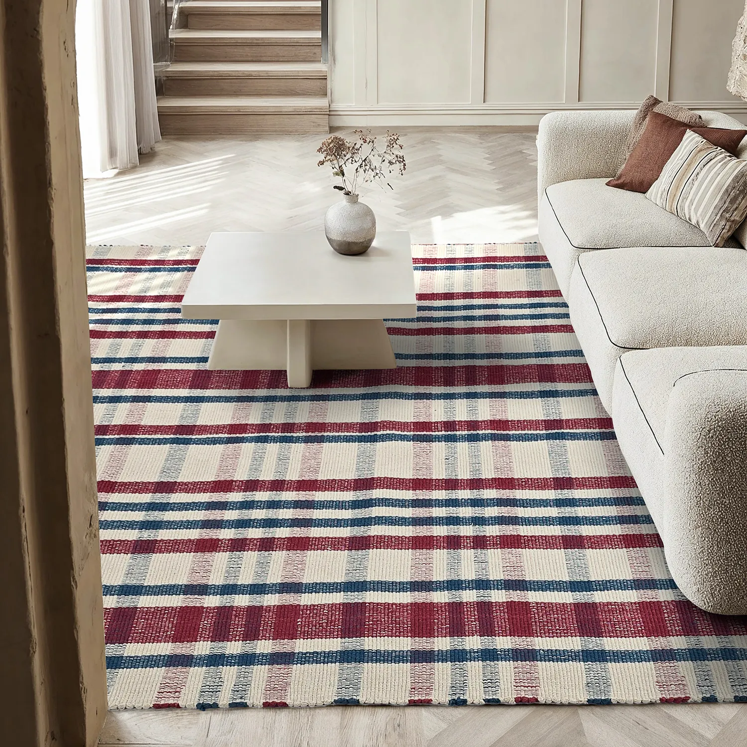 Alfombra de algodón - Husvik (crema/multicolor)