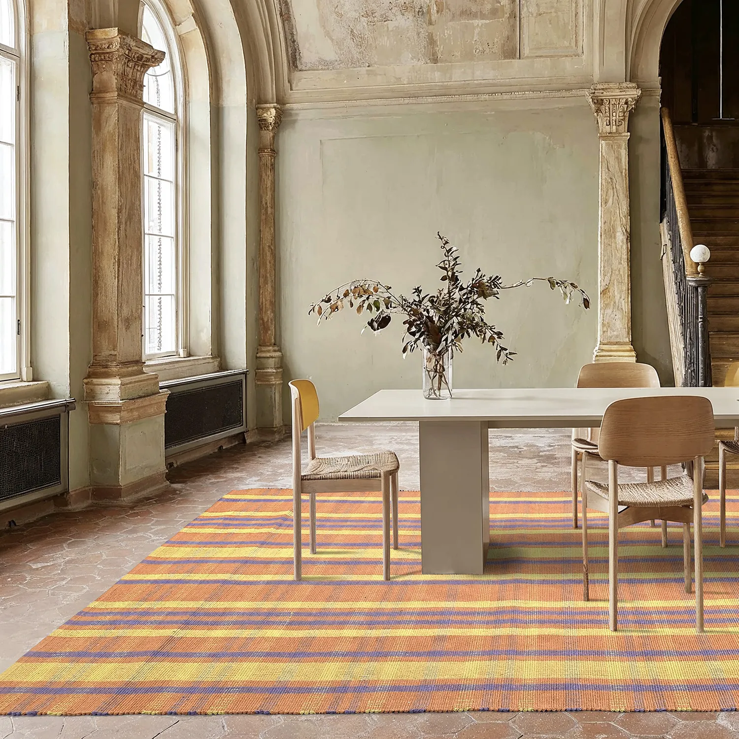 Alfombra de algodón - Husvik (coral/multicolor)