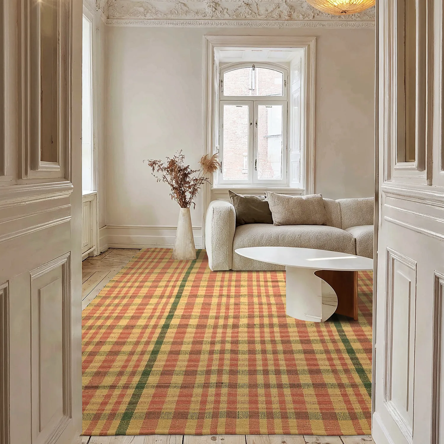 Alfombra de algodón - Husvik (mostaza/multicolor)