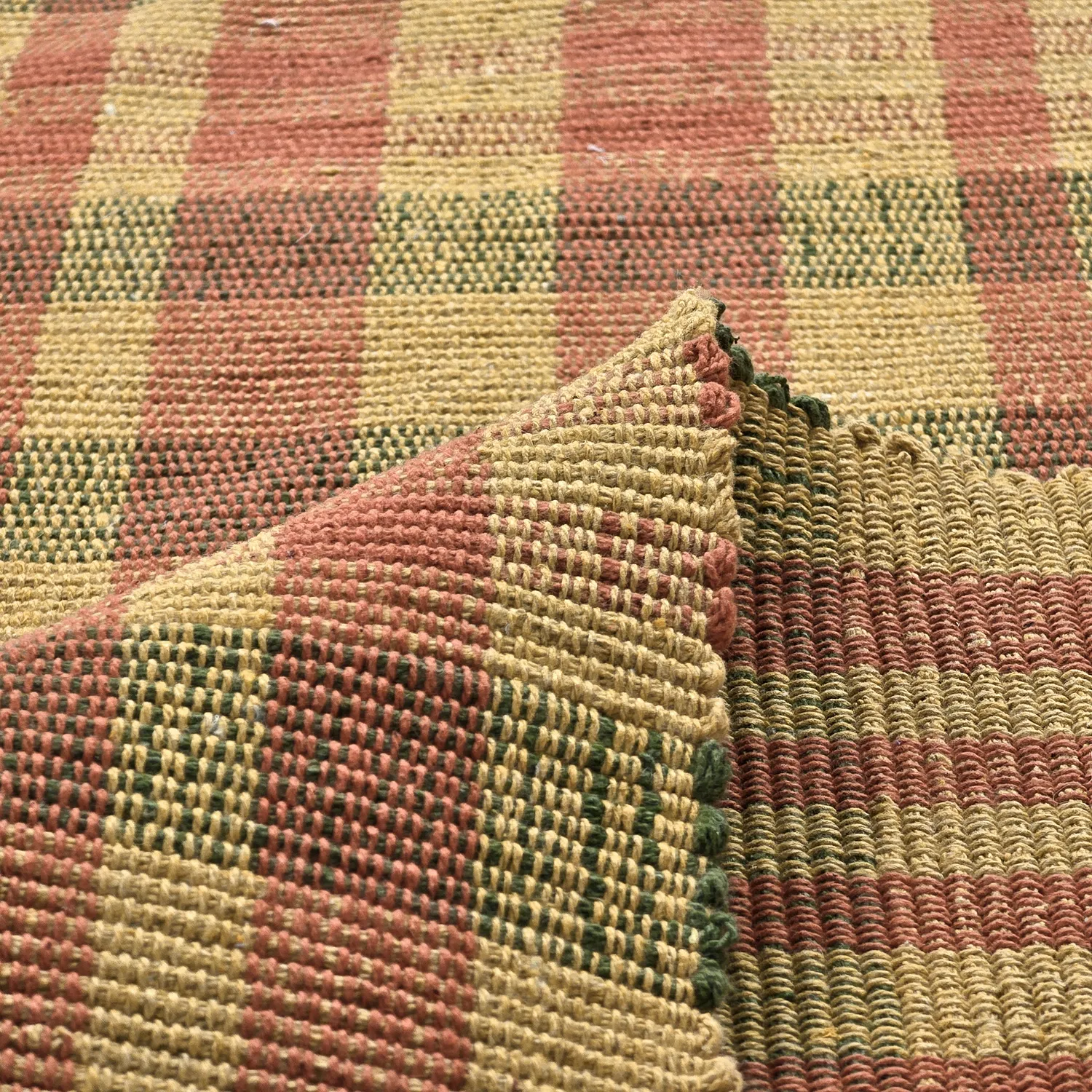 Alfombra de algodón - Husvik (mostaza/multicolor)