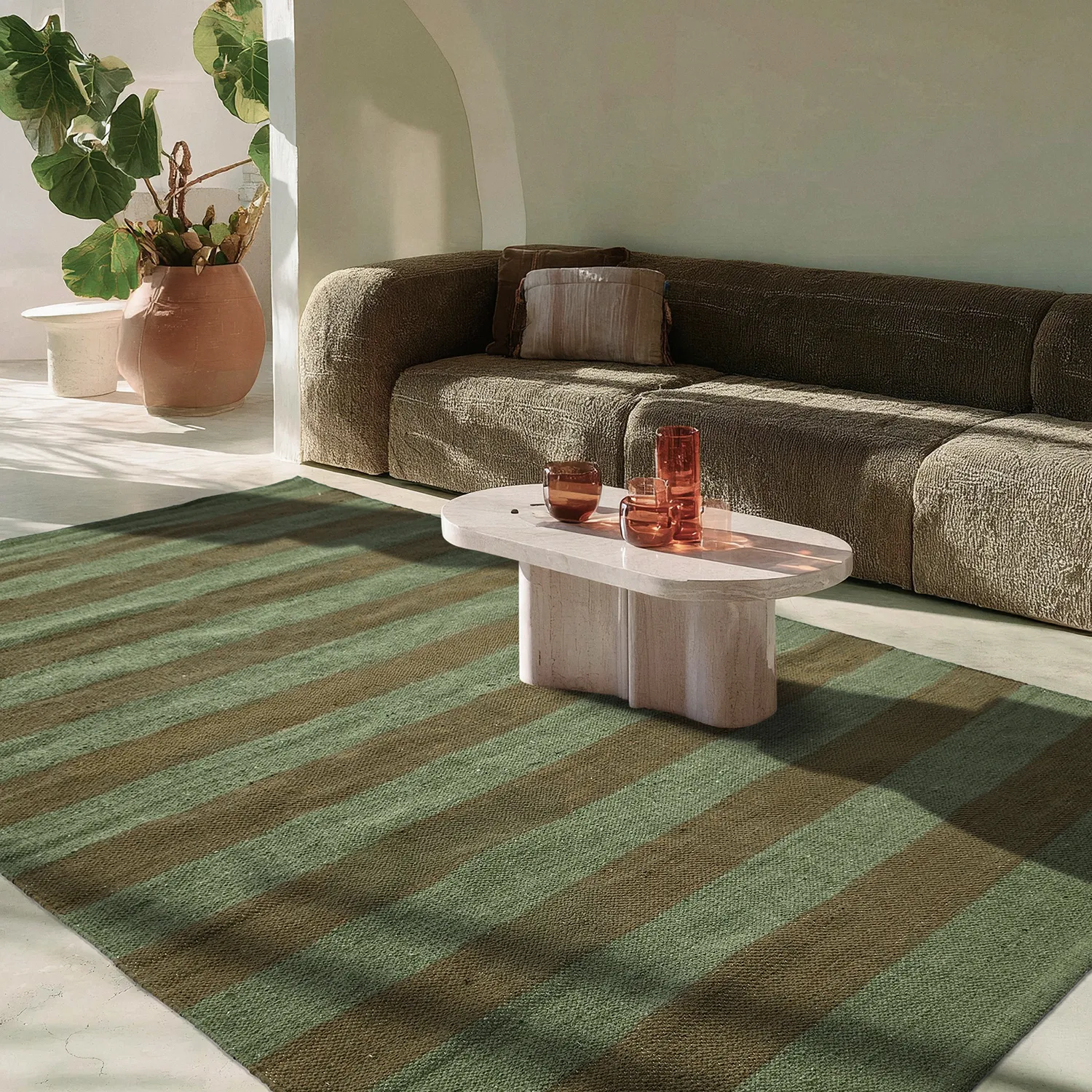 Alfombra de algodón - Nilo (verde musgo)