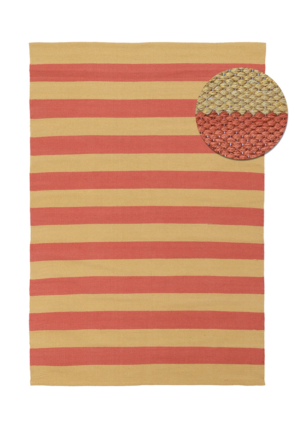 Alfombra de algodón - Nilo (amarillo mostaza/terracota)