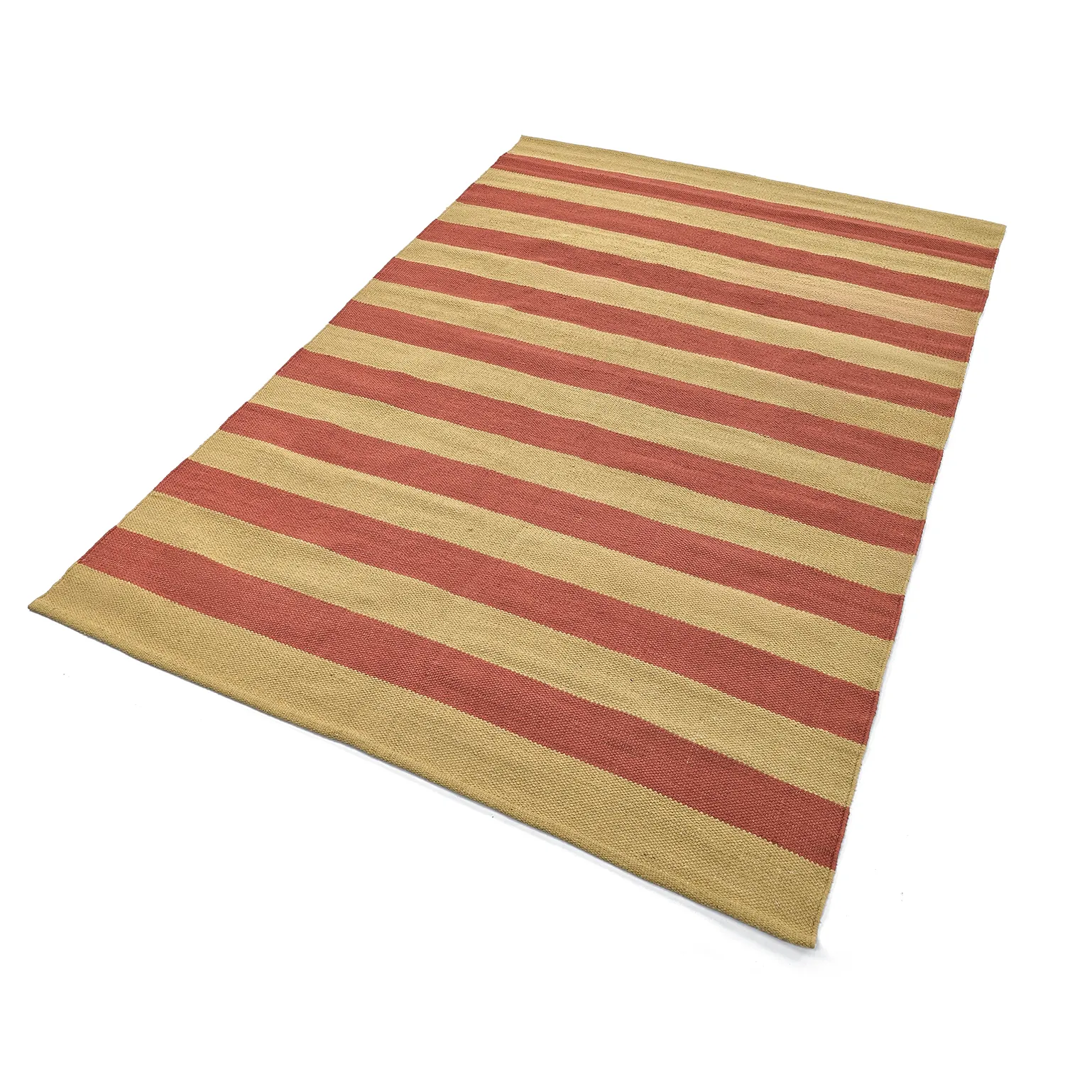 Alfombra de algodón - Nilo (amarillo mostaza/terracota)