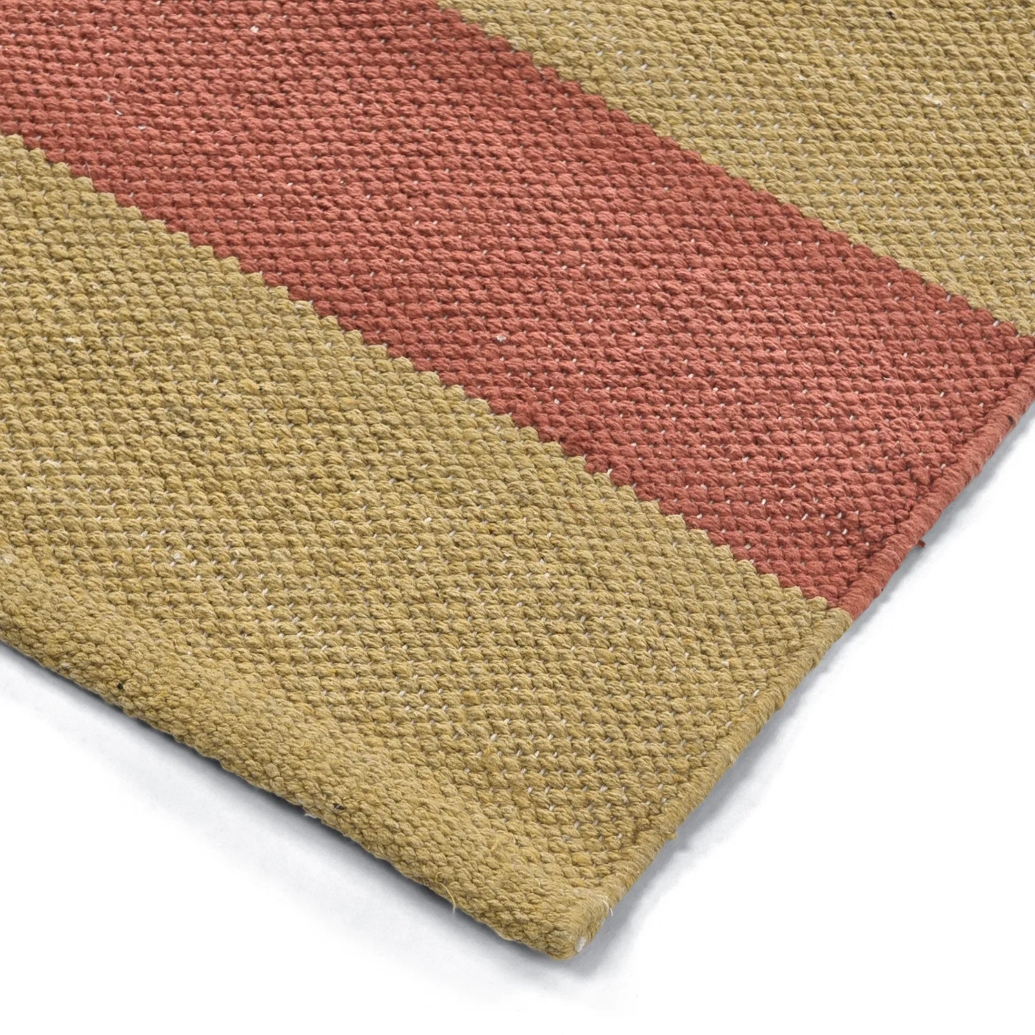 Alfombra de algodón - Nilo (amarillo mostaza/terracota)