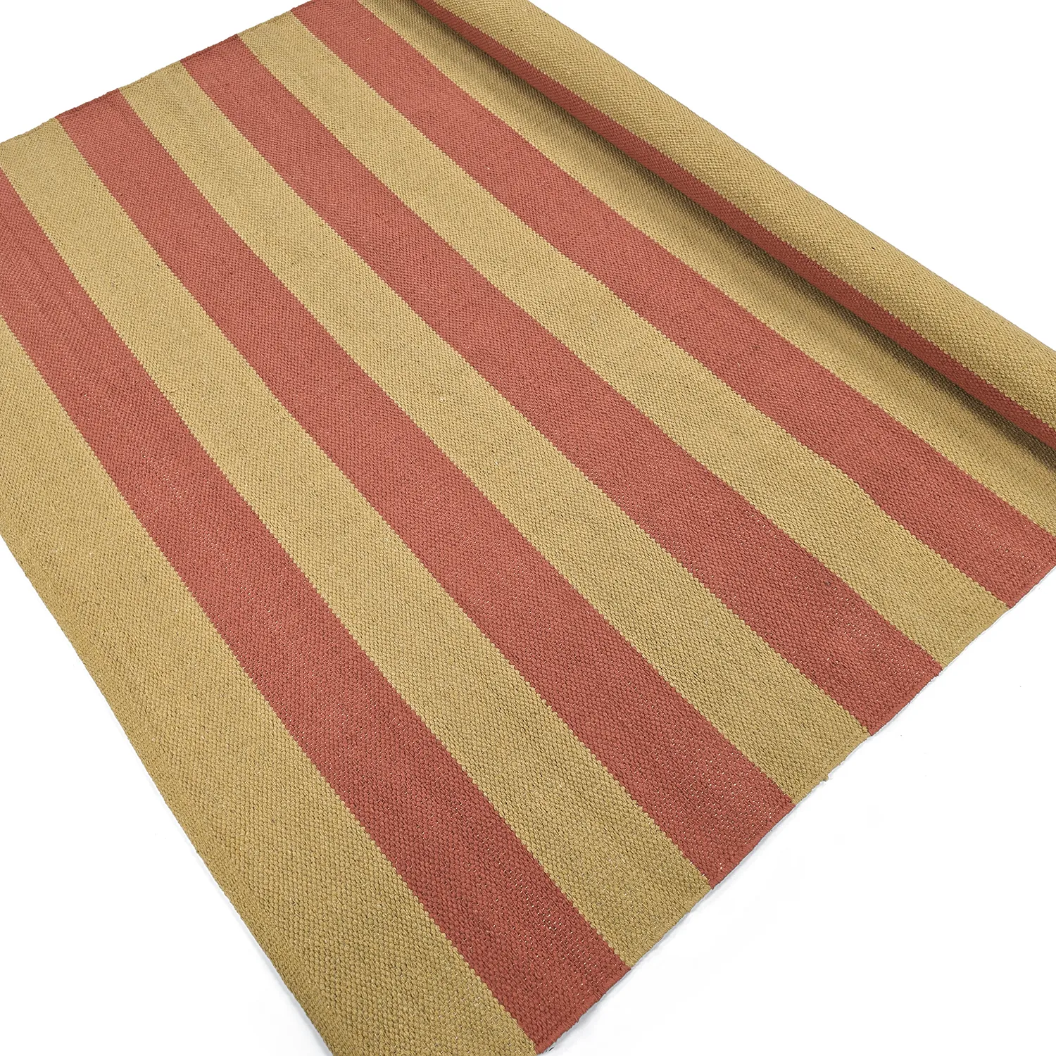 Alfombra de algodón - Nilo (amarillo mostaza/terracota)