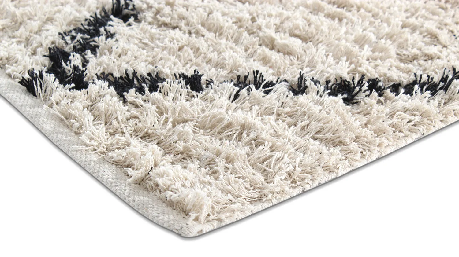 Alfombras de pelo largo - Alcott Natural Cotton Shaggy (negro/blanco)