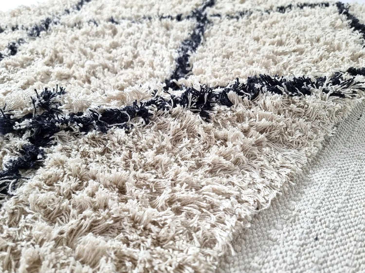 Alfombras de pelo largo - Alcott Natural Cotton Shaggy (negro/blanco)