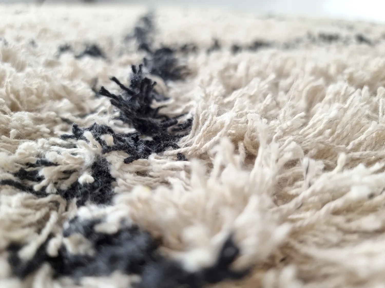 Alfombras de pelo largo - Alcott Natural Cotton Shaggy (negro/blanco)