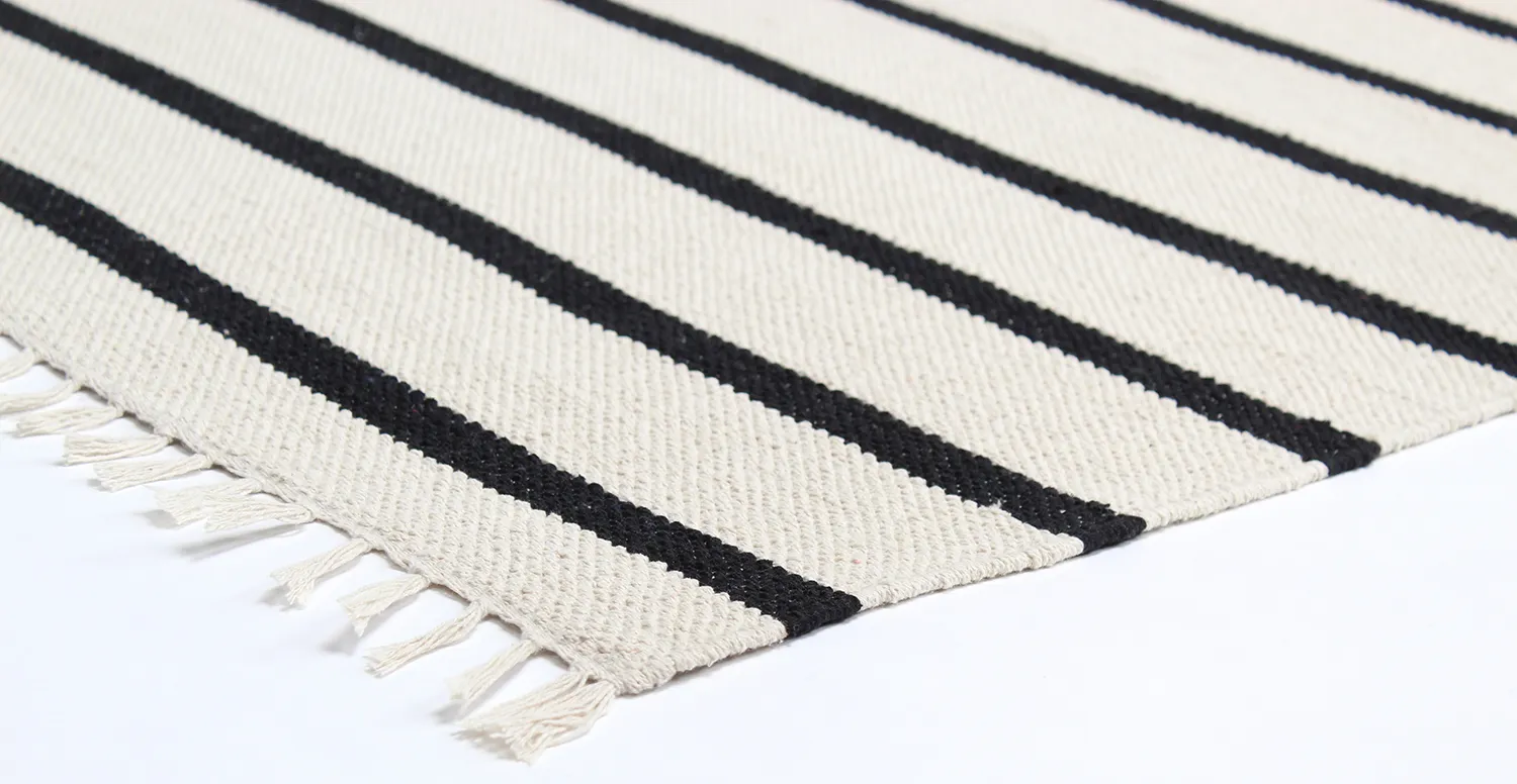 Alfombra de algodón - Helle (offwhite/negro)