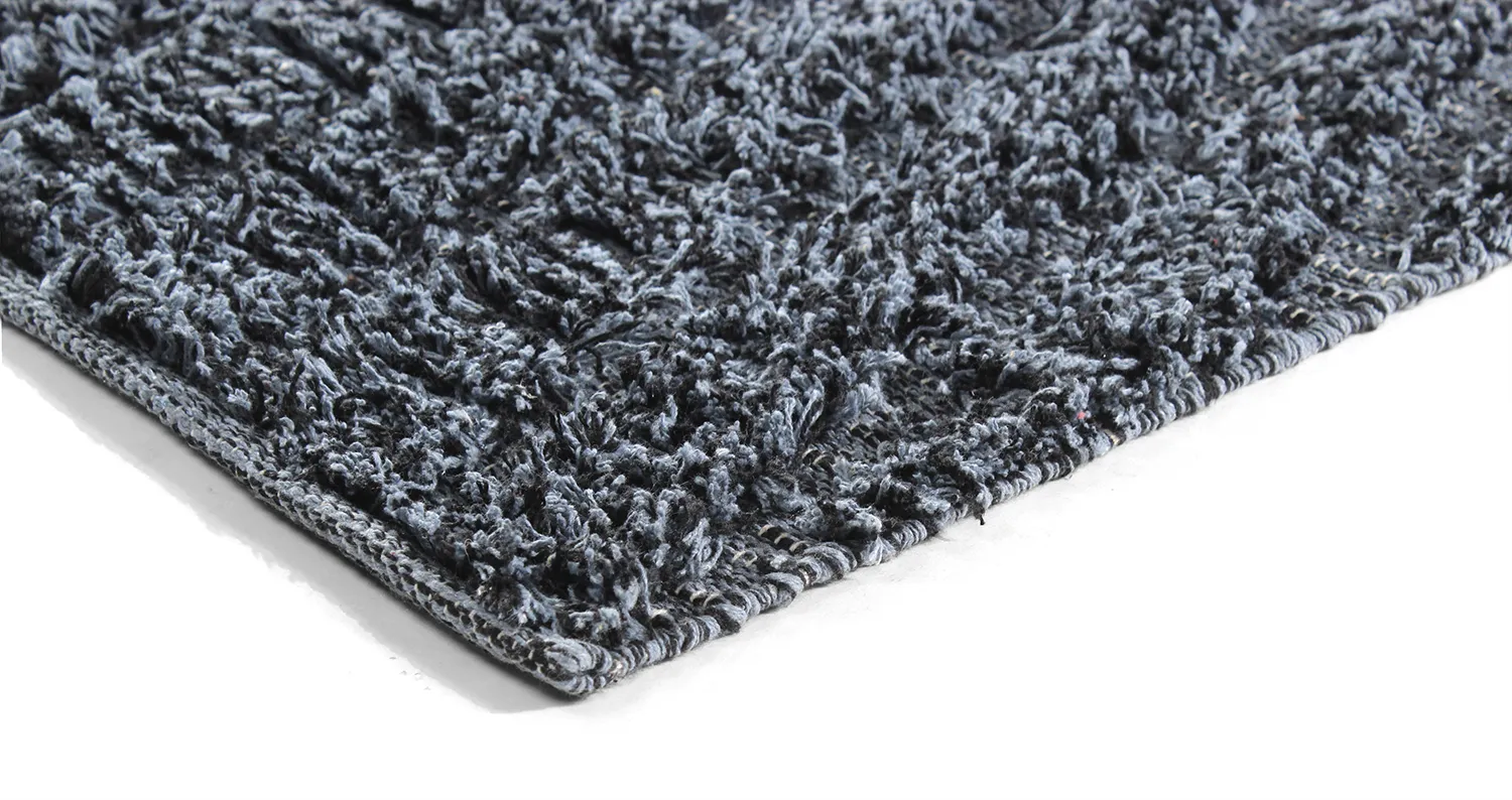 Alfombras de pelo largo - Kendra Natural Cotton Shaggy (gris/negro)