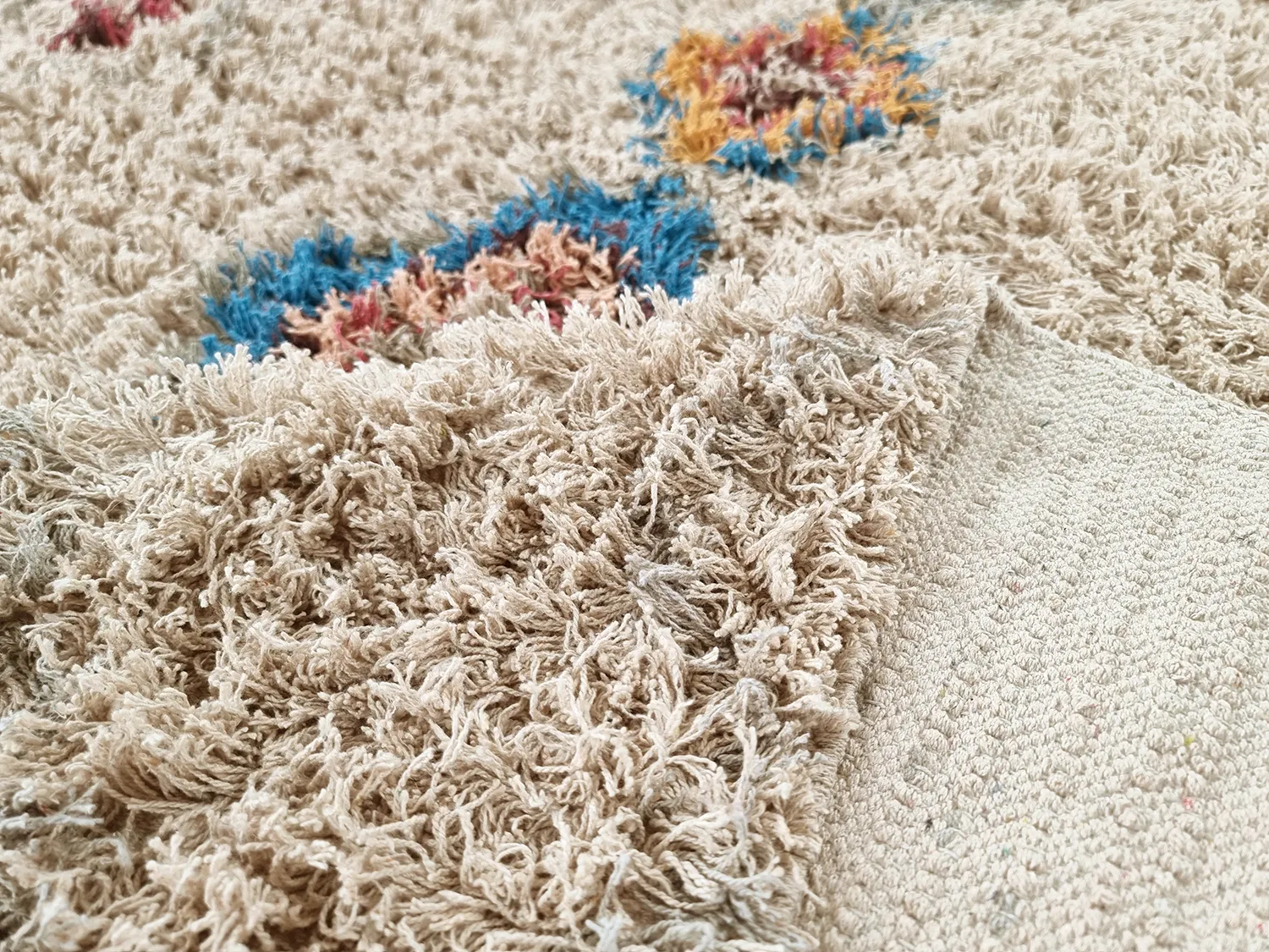 Alfombras de pelo largo - Marden Natural Cotton Shaggy (beige/multicolor)