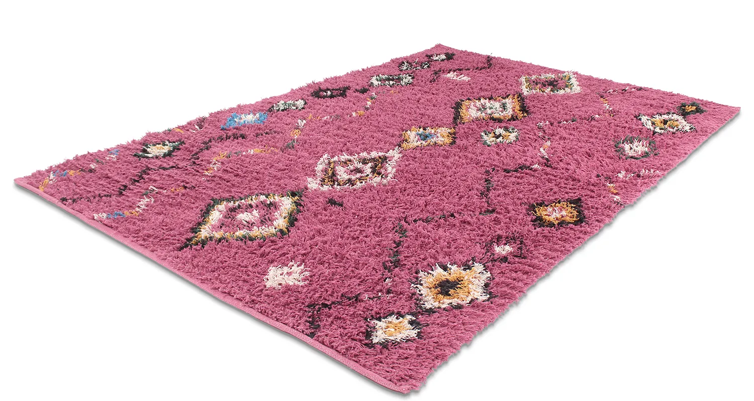 Alfombras de pelo largo - Nyle Natural Cotton Shaggy (rosa/multicolor)