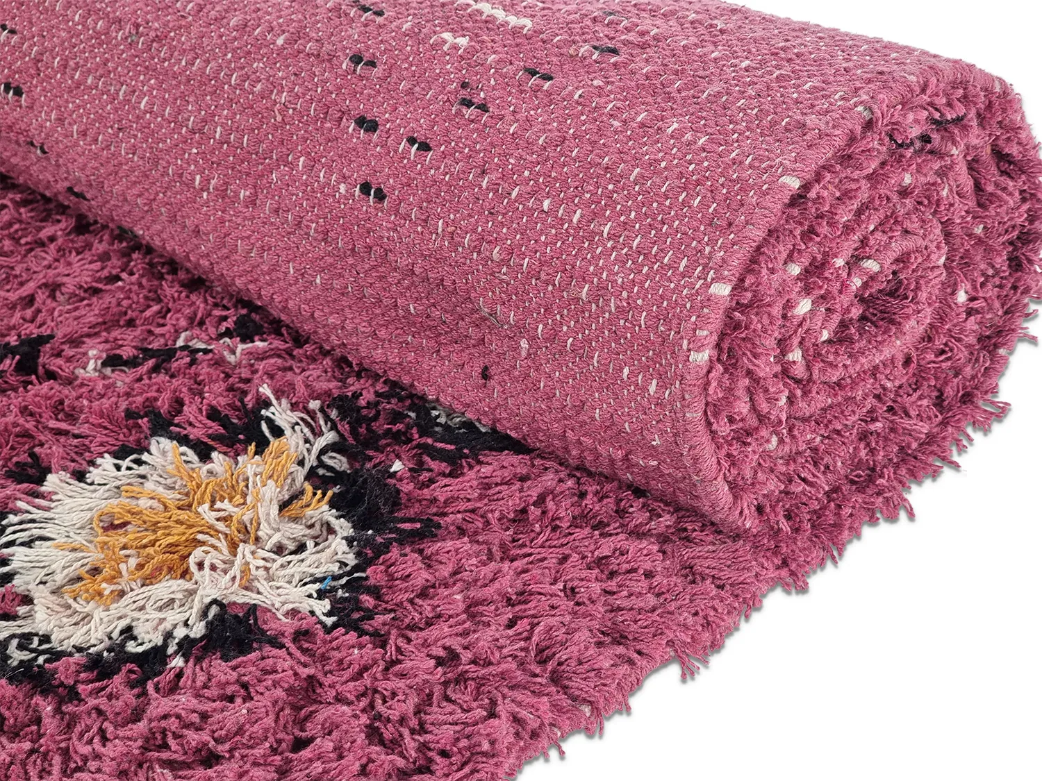 Alfombras de pelo largo - Nyle Natural Cotton Shaggy (rosa/multicolor)