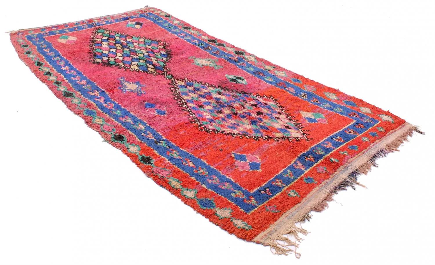 Alfombra Marroquí Bereber Boucherouite 330 x 140 cm