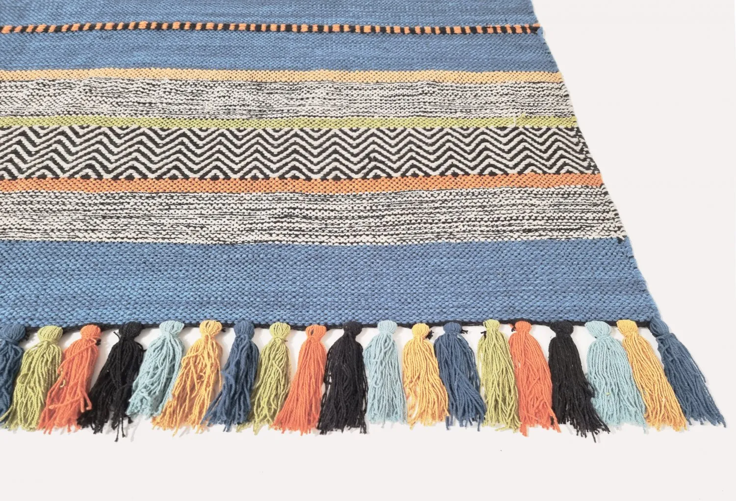Alfombra de algodón - Bouira (azul/multi)