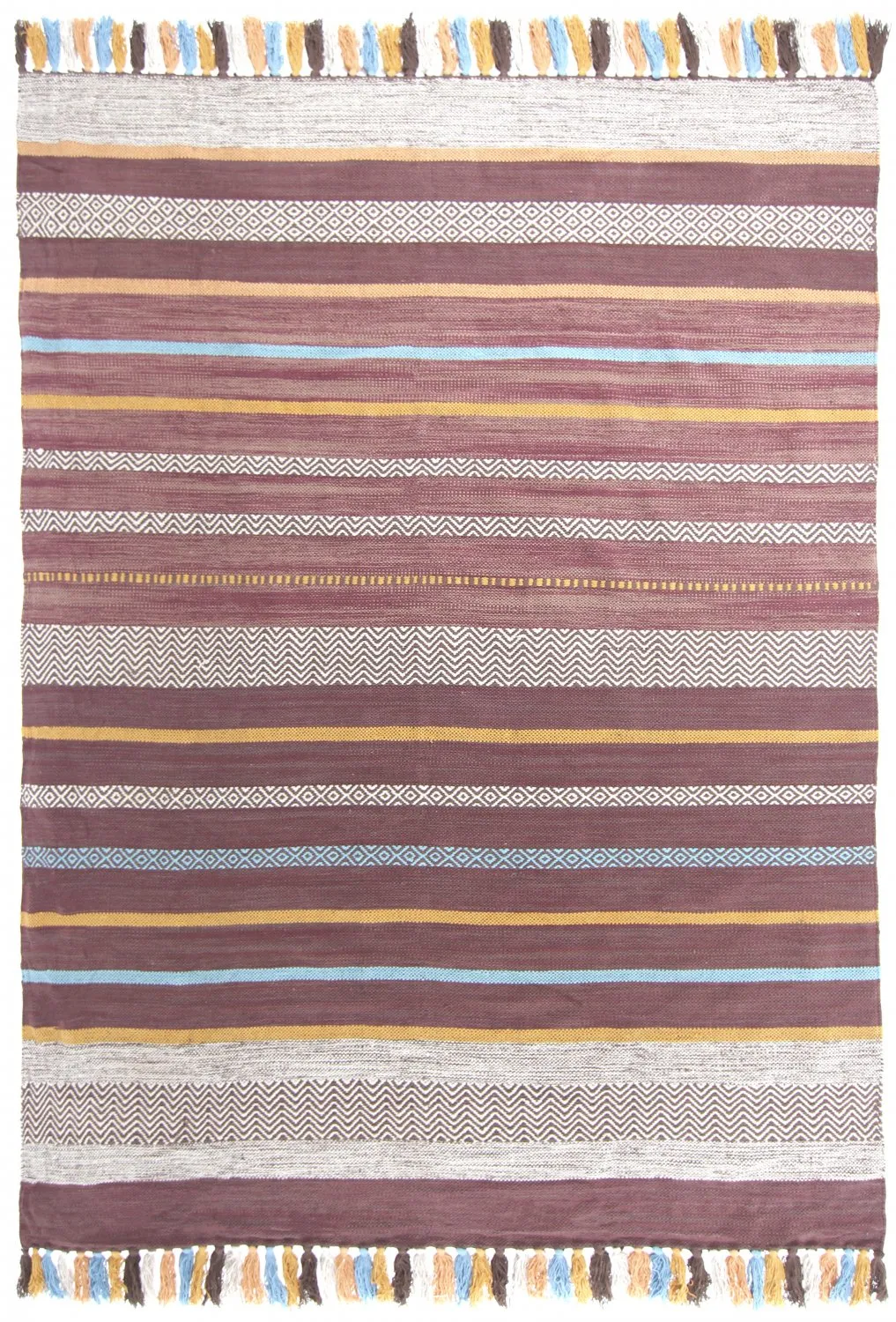 Alfombra de algodón - Bouira (marrón/multi)