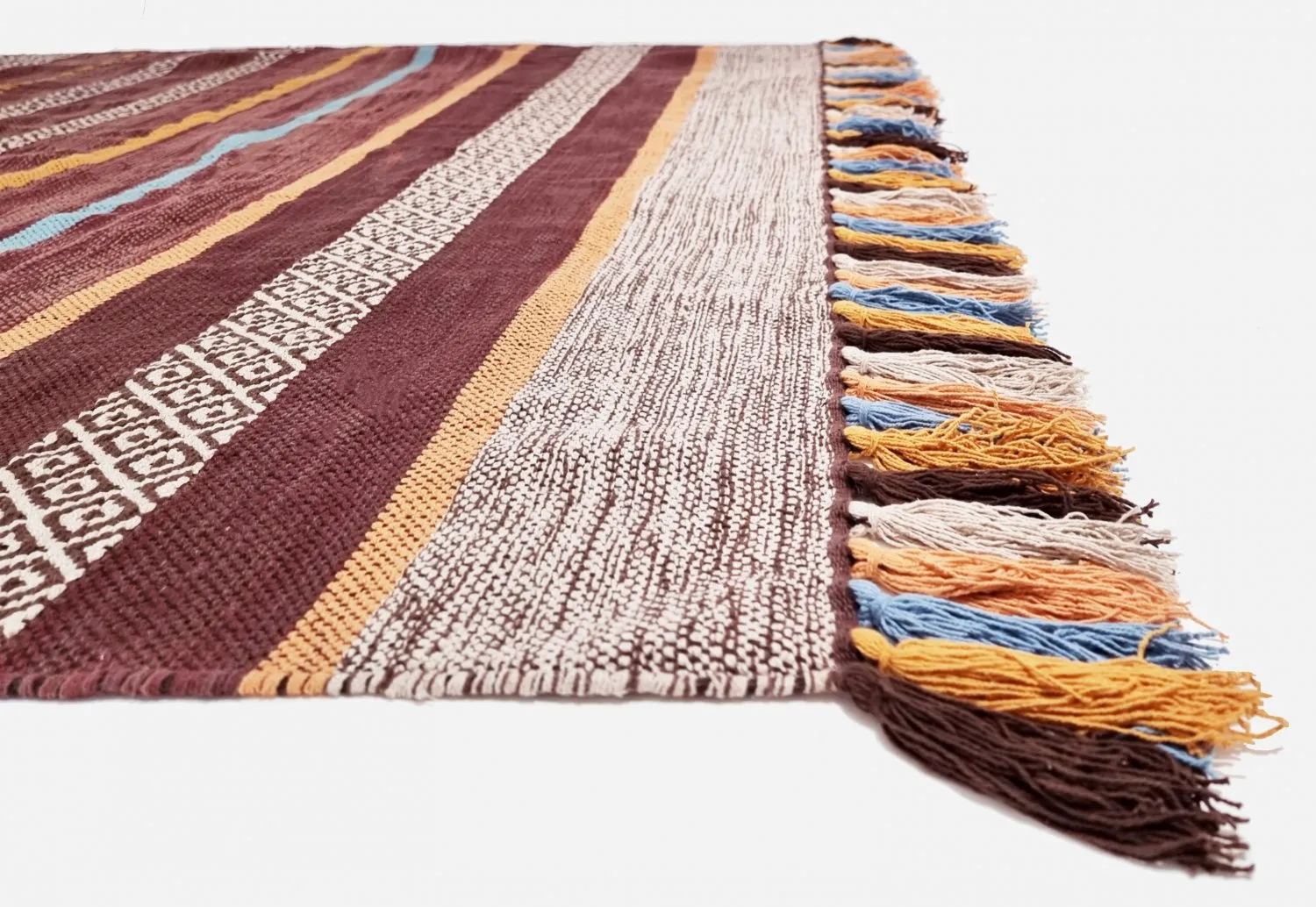 Alfombra de algodón - Bouira (marrón/multi)