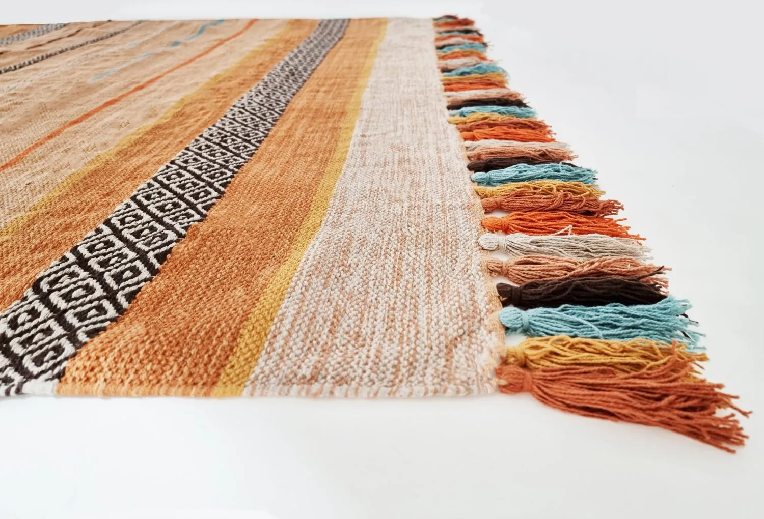 Alfombra de algodón - Bouira (naranja/multi)