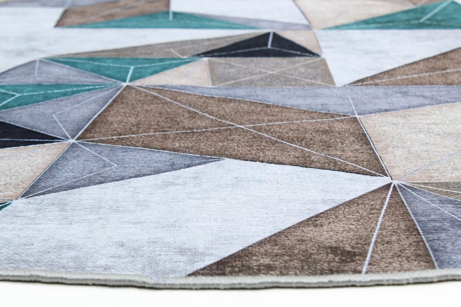 Alfombras redondeadas - Feres (gris/beige/multicolor)