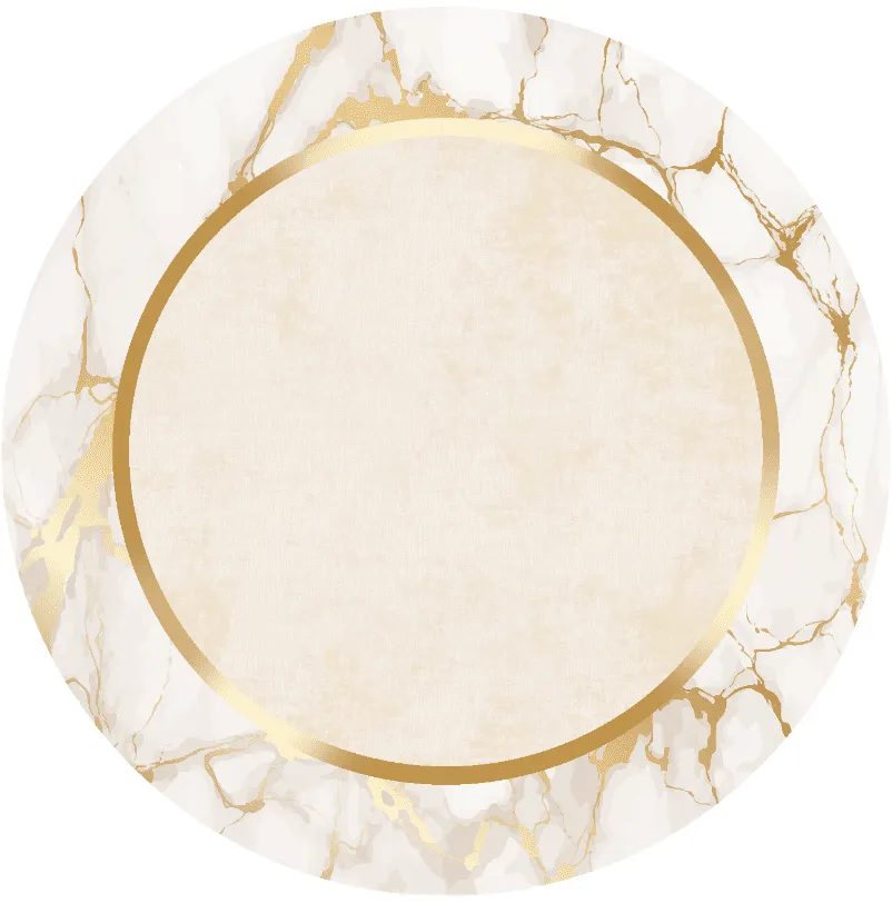 Alfombras redondeadas - Cerasia (beige/blanco/dorado)