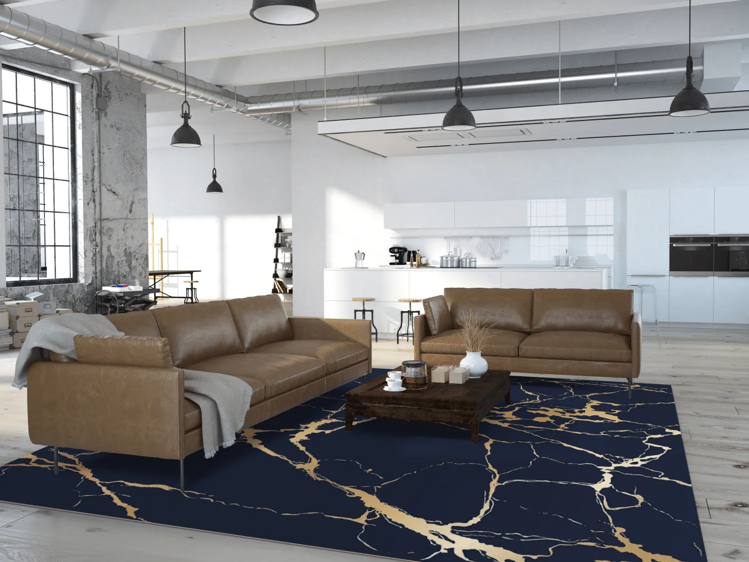 Alfombra Wilton - Cesina (negro/oro)