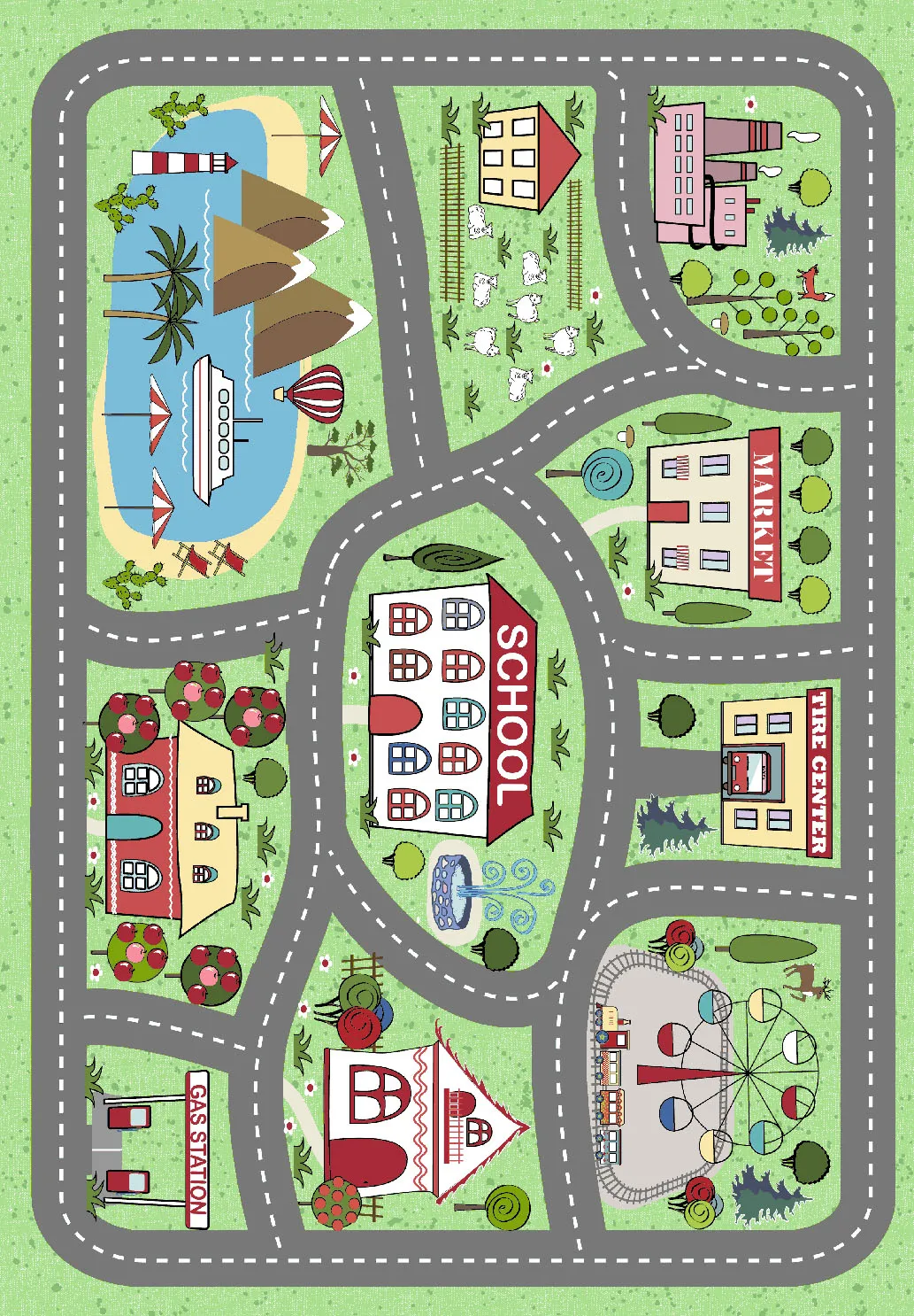 Alfombra infantil - City Town (multi)