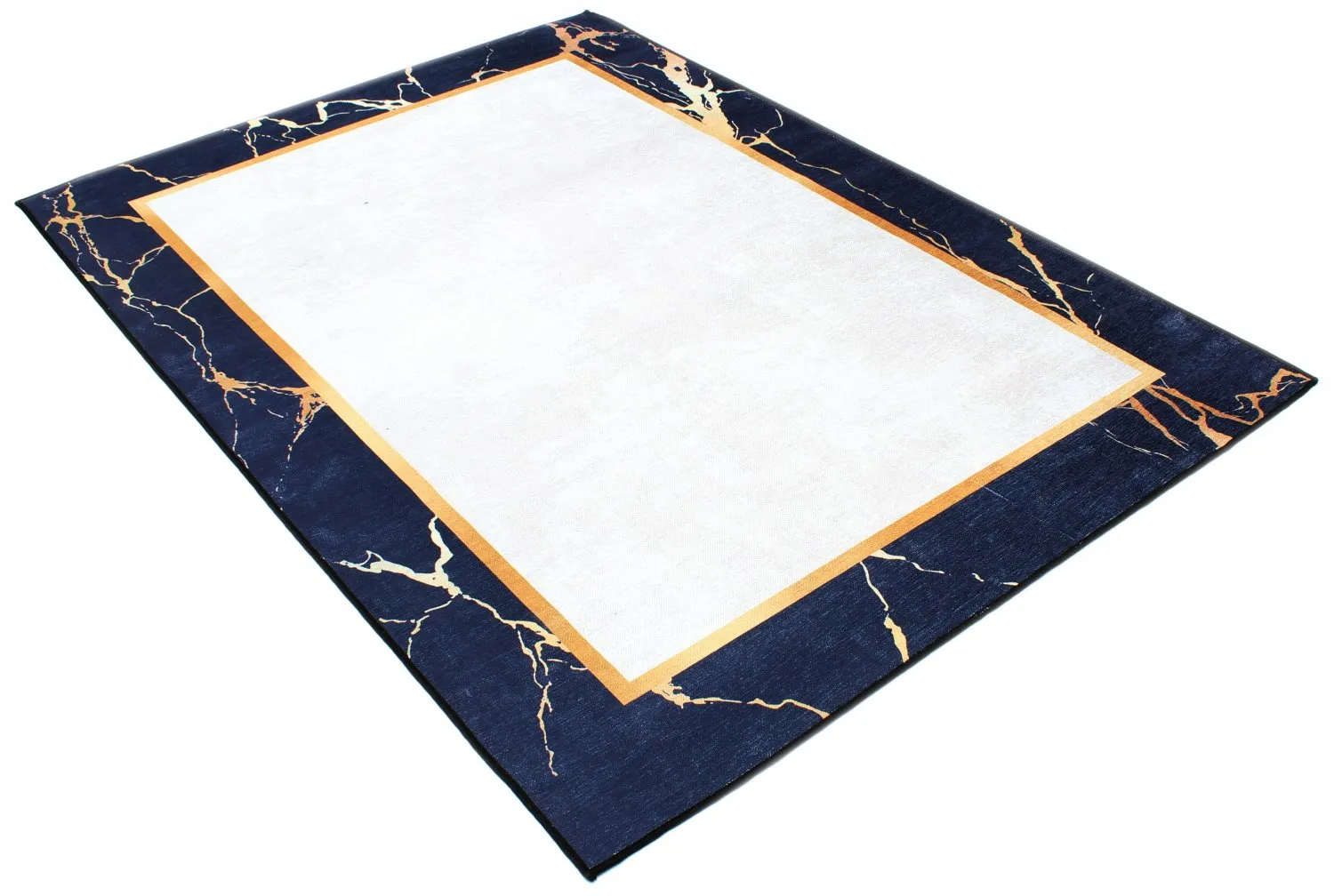 Alfombra Wilton - Cerasia (azul/blanco/dorado)