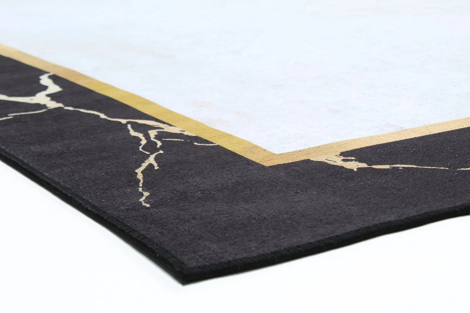 Alfombra Wilton - Cerasia (negro/blanco/dorado)