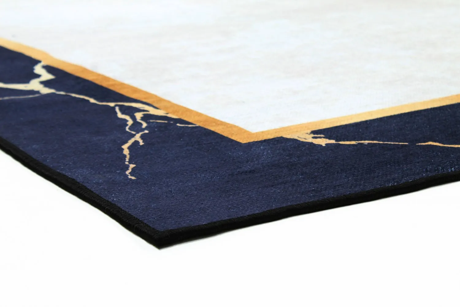 Alfombra Wilton - Cerasia (azul/blanco/dorado)