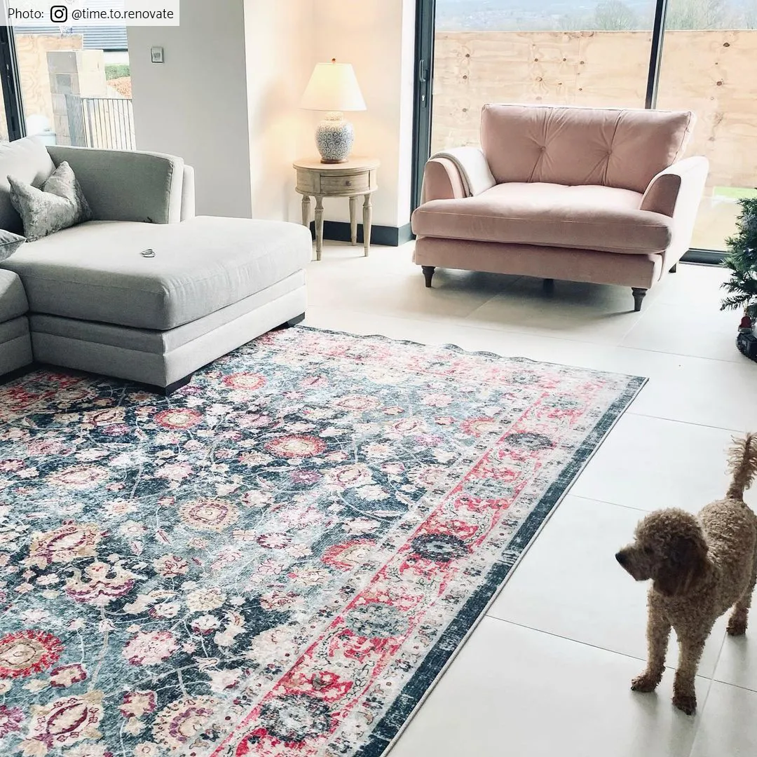 Alfombra Wilton - Bouhjar (azul/rosa/multi)
