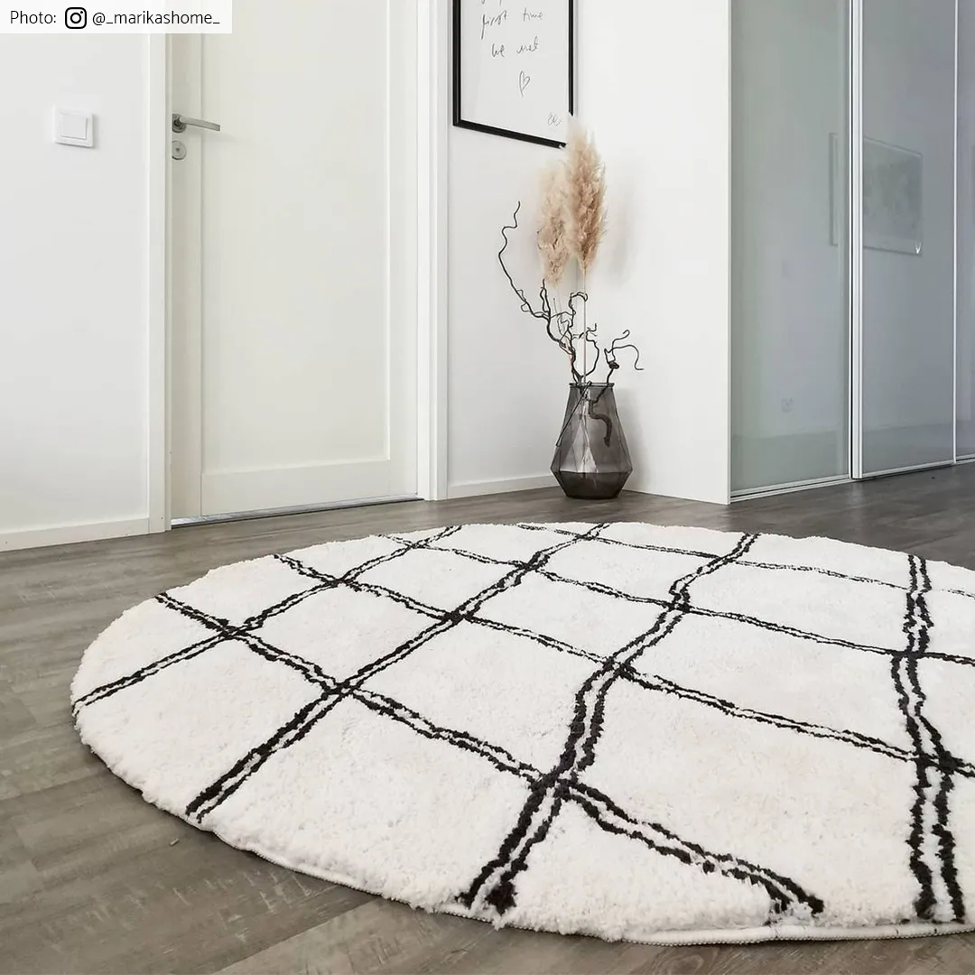 Alfombras redondeadas - Morocco (negro/blanco)