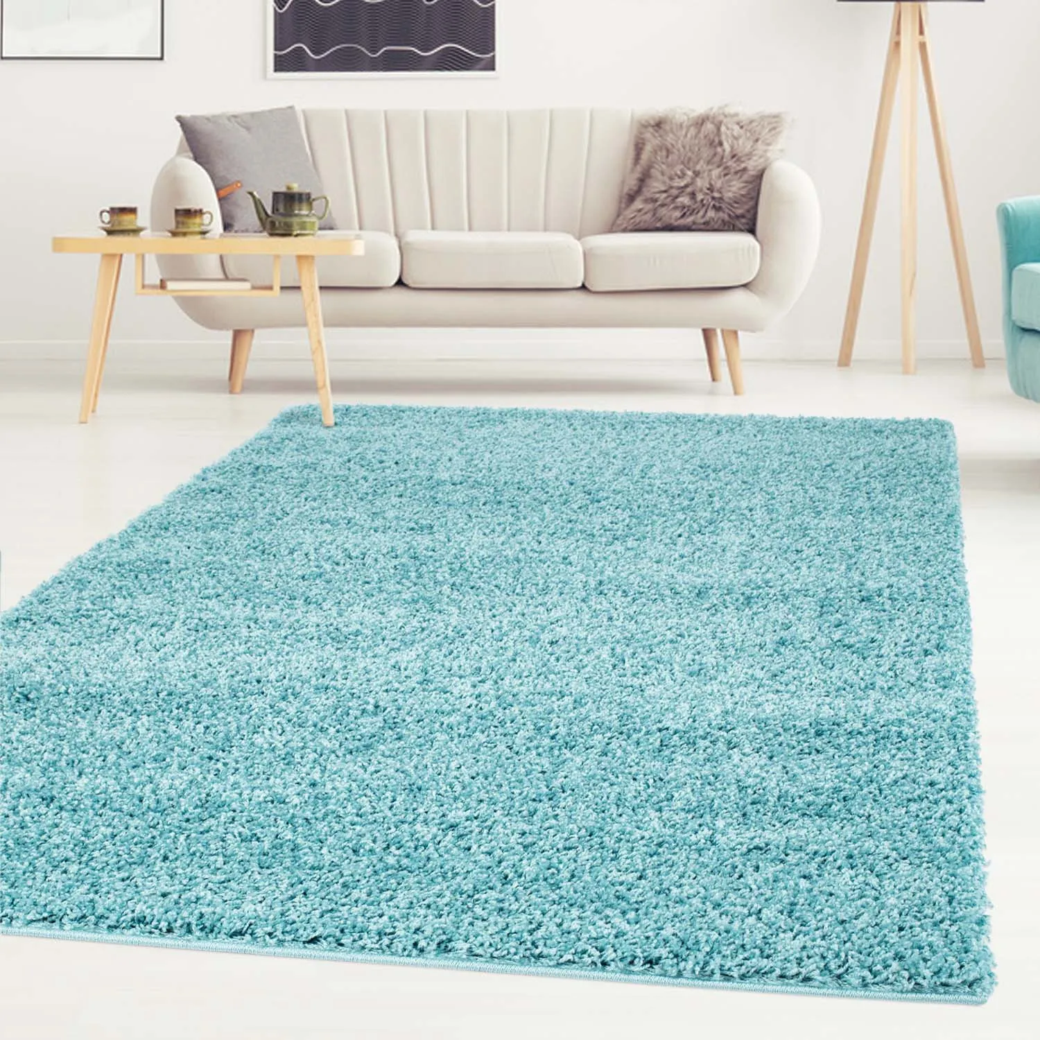 Alfombras de pelo largo - Trim (turquesa)