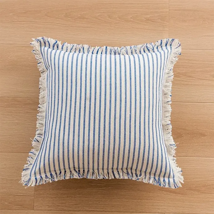 Funda de almohada - Fringed (azul)